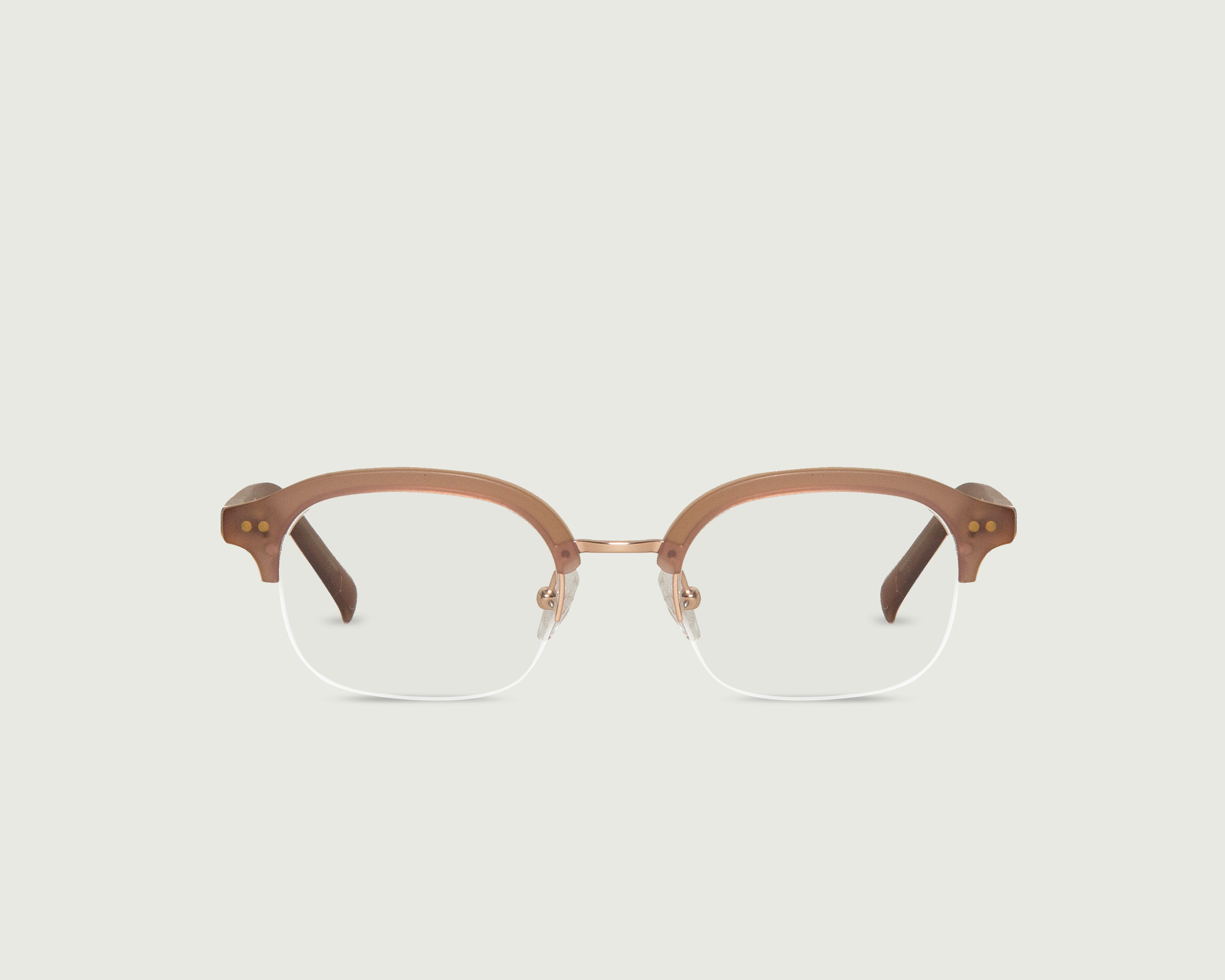 Wheat::Gregor Eyeglasses browline taupe acetate front (6662837338166)