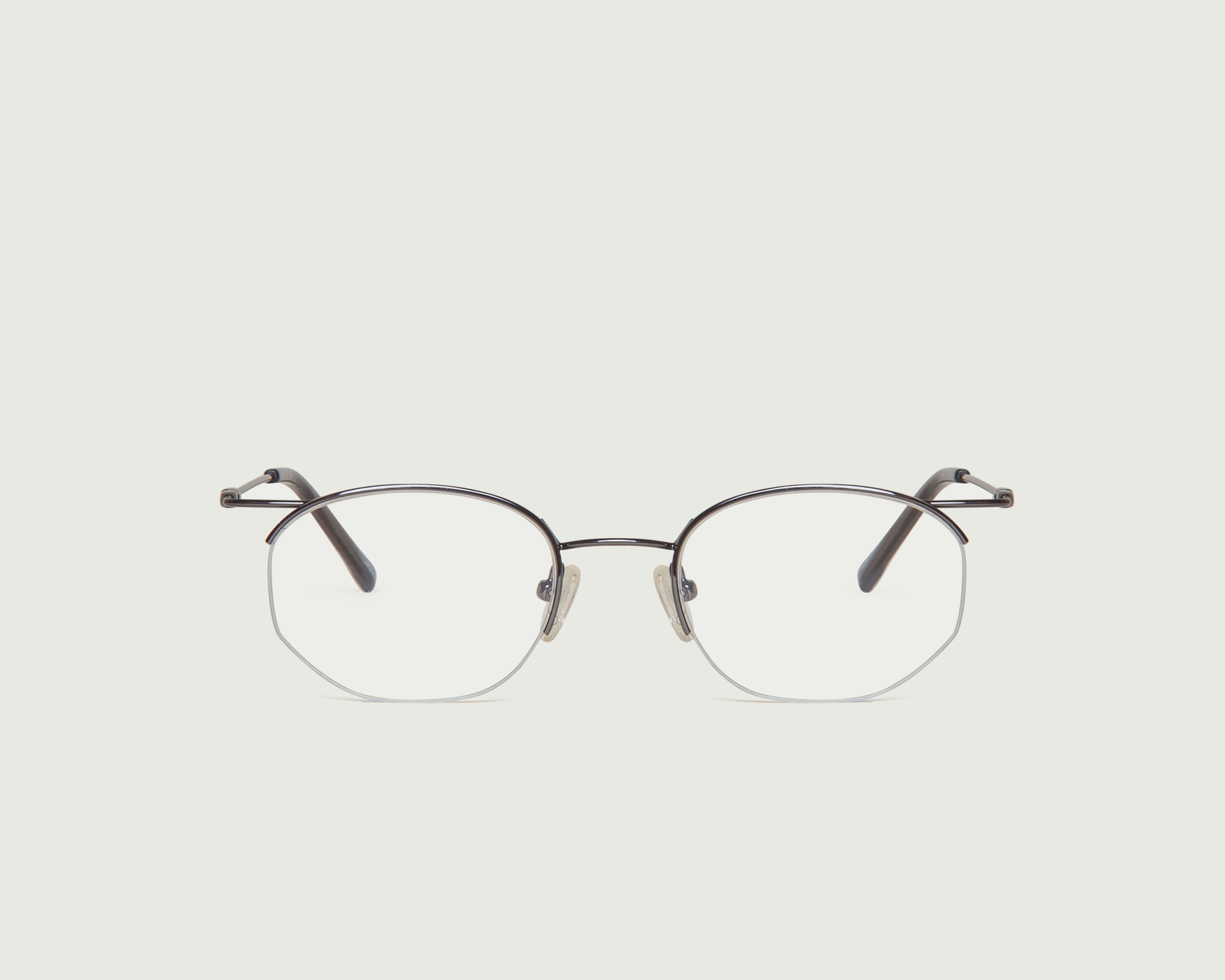 Gunmetal::Keaton Eyeglasses round gray metal front