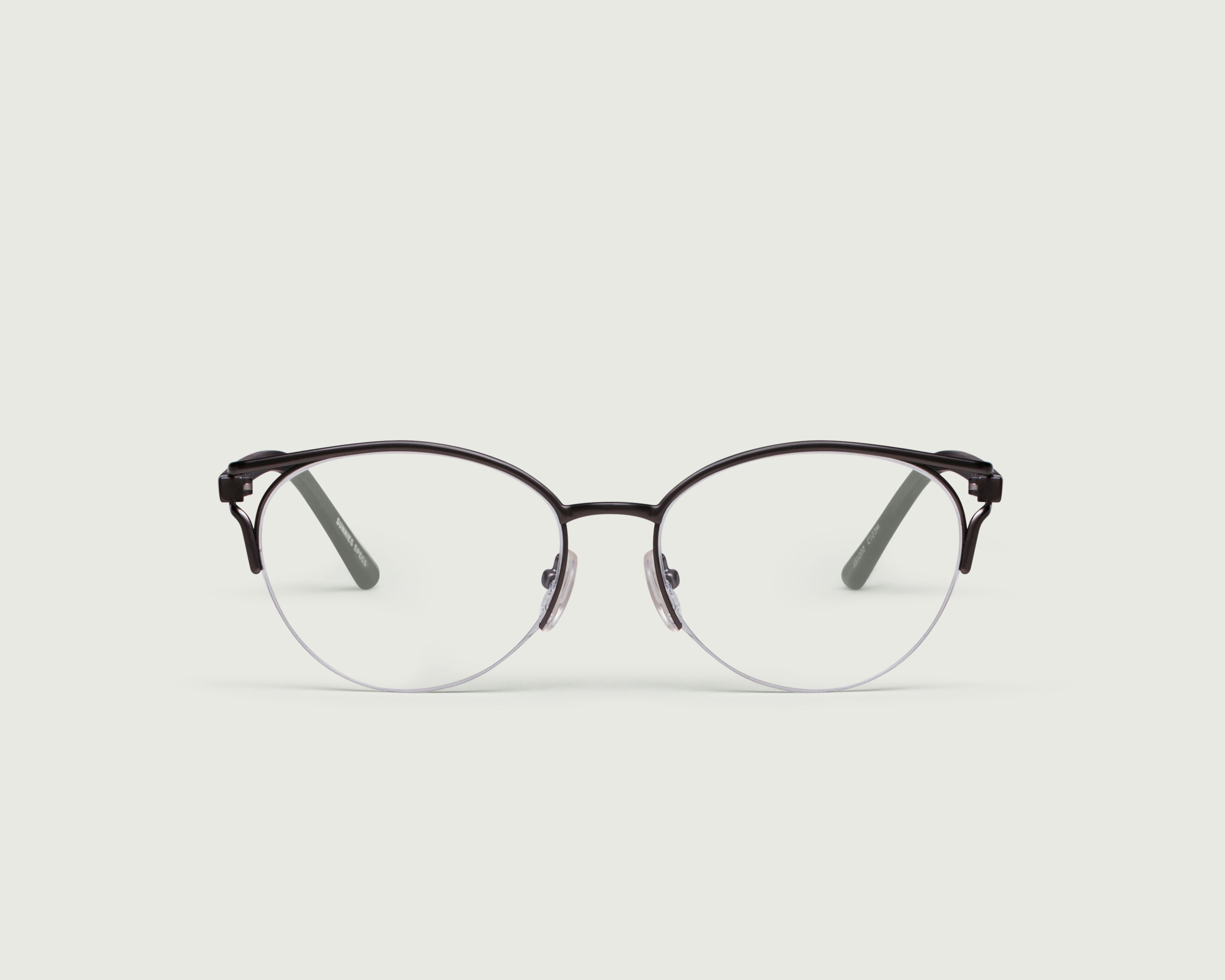 Gunmetal::Cam Eyeglasses cat eye gray metal front (4687759507510)