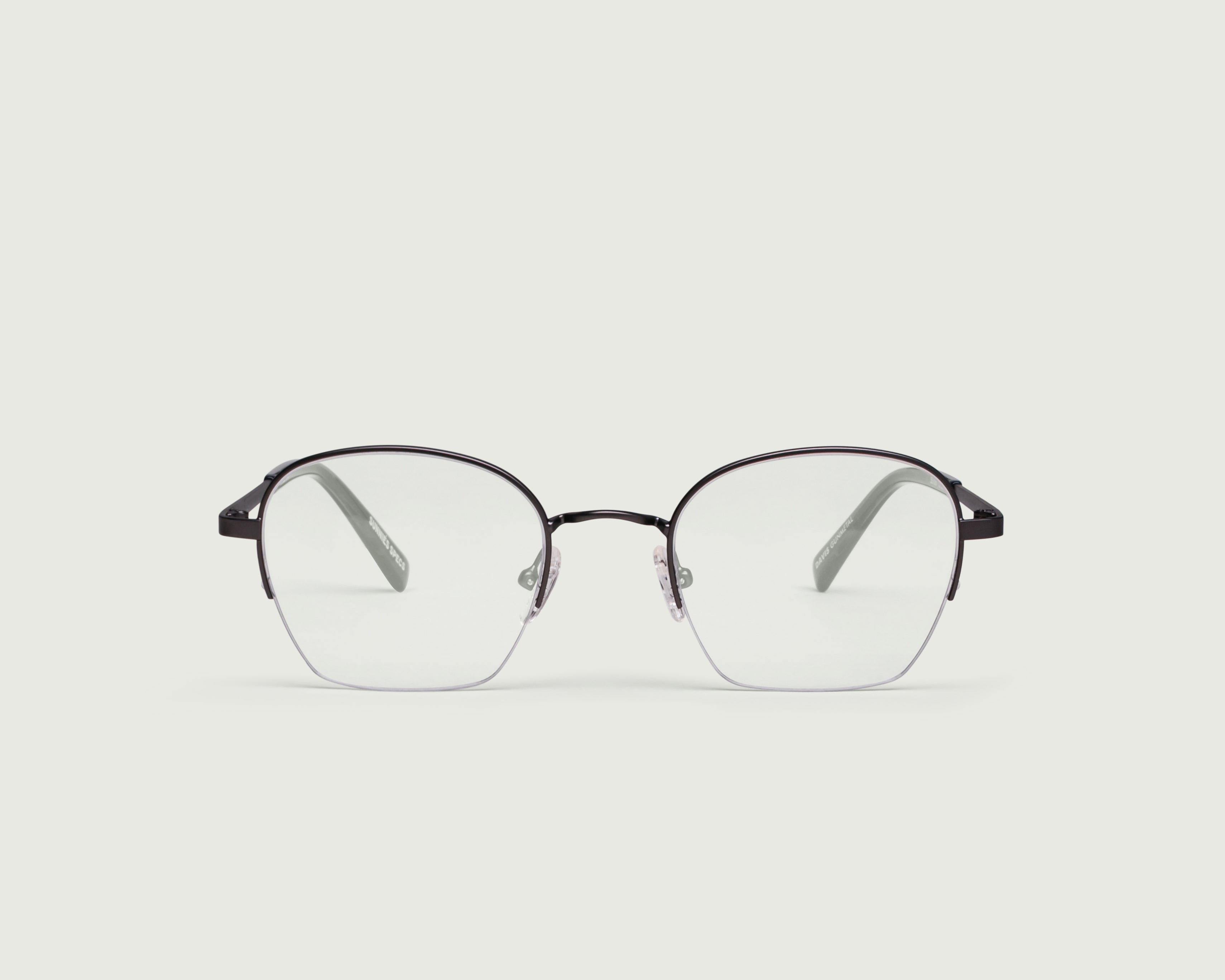 Gunmetal::Davis Eyeglasses square gray metal front (4687757967414)