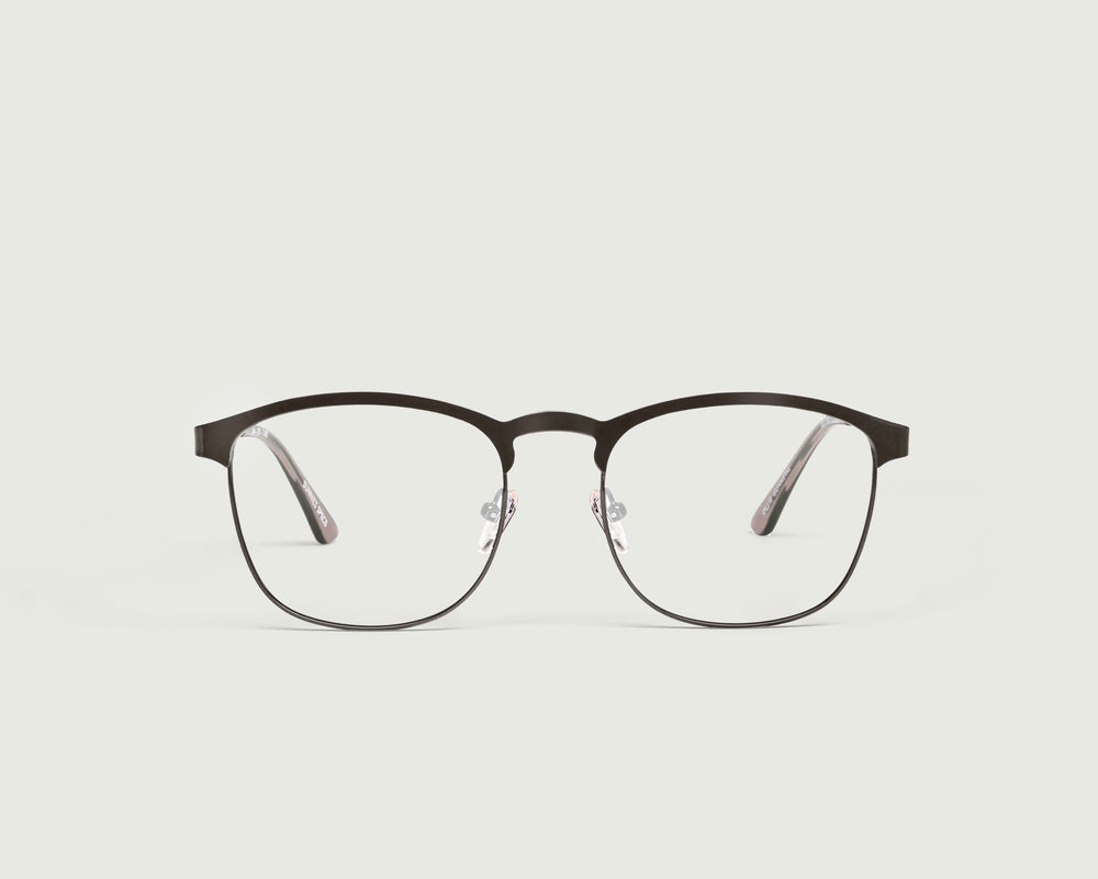 Gunmetal::Ollie Eyeglasses browline gray metal front (4687759573046)