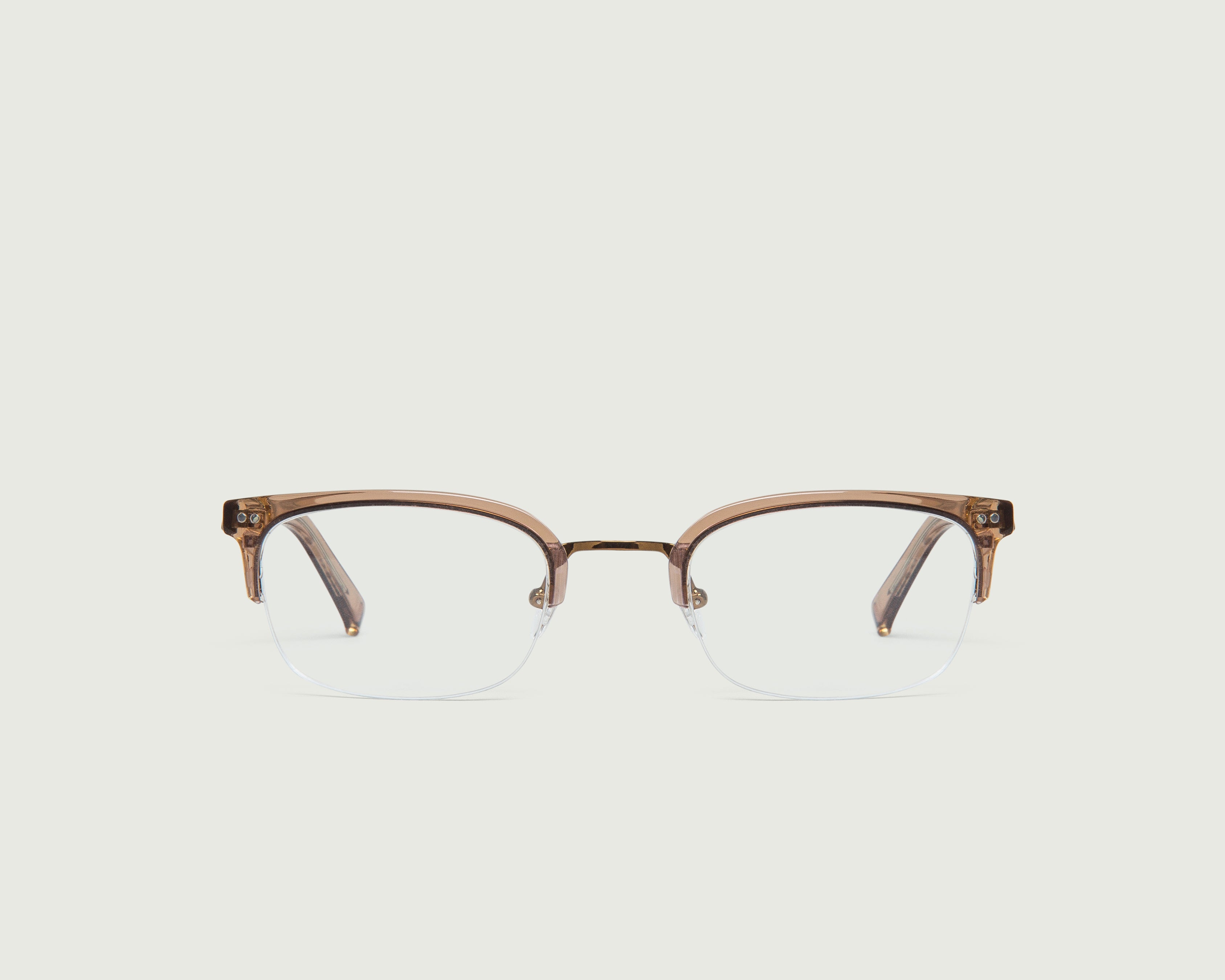 Almond::Arthur Eyeglasses browline brown acetate front (4917201043510)