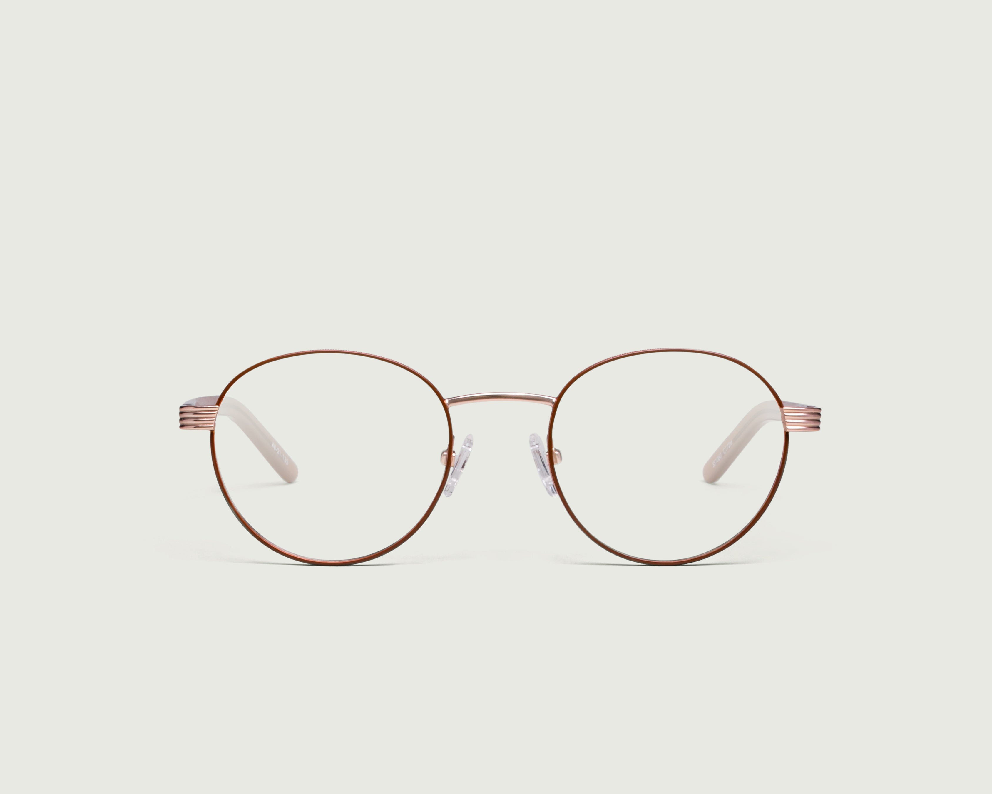 Latte::Gustav Eyeglasses round brown metal front (4687758196790)