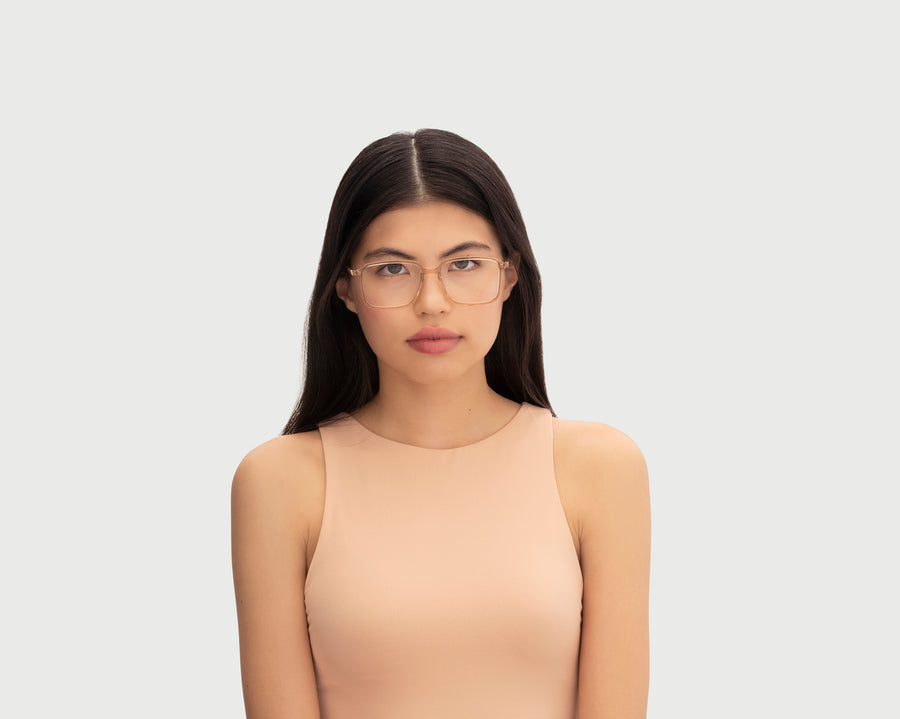 women Dex Eyeglasses square brown acetate