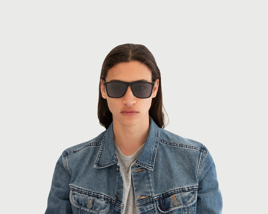 men Griffin Sunglasses square black plastic