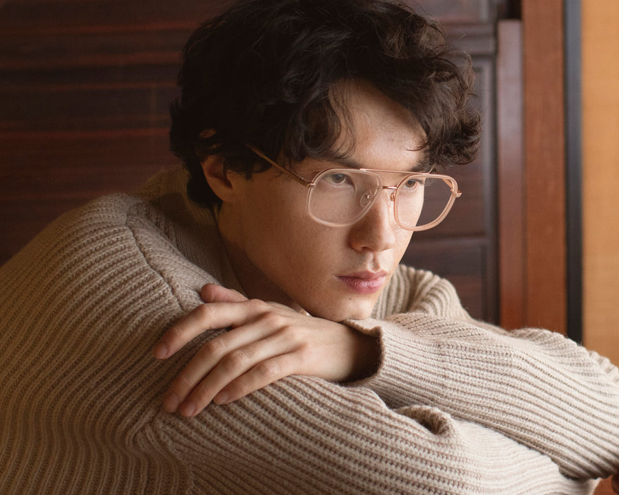 women Octavio Eyeglasses pilot nude metal