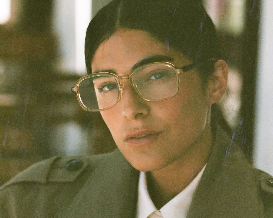 women Shiro+ Eyeglasses square yellow plastic