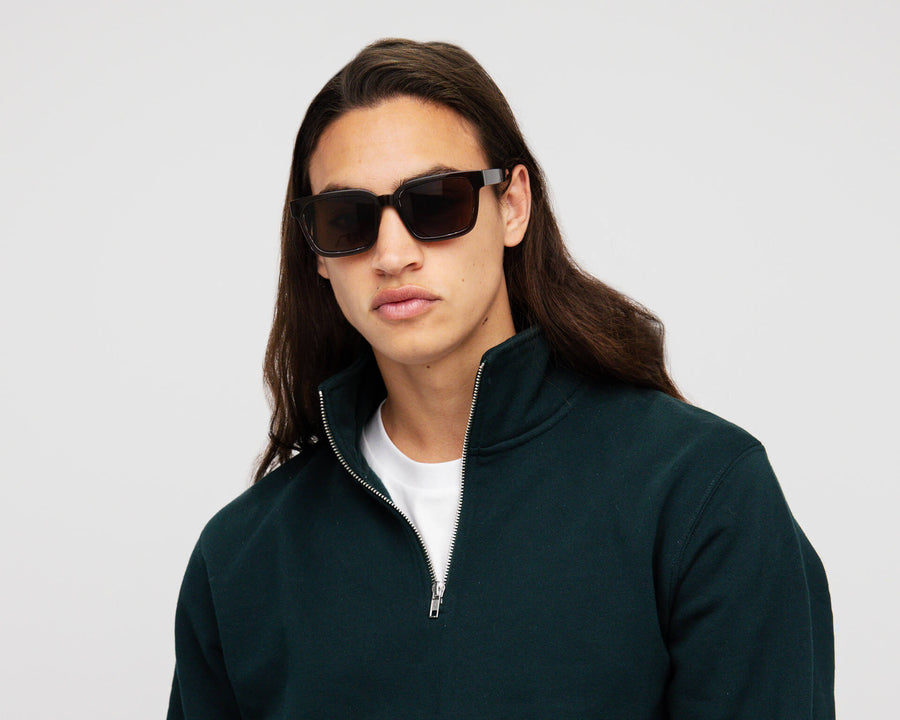 men Triton Sunglasses square black recycled polyester