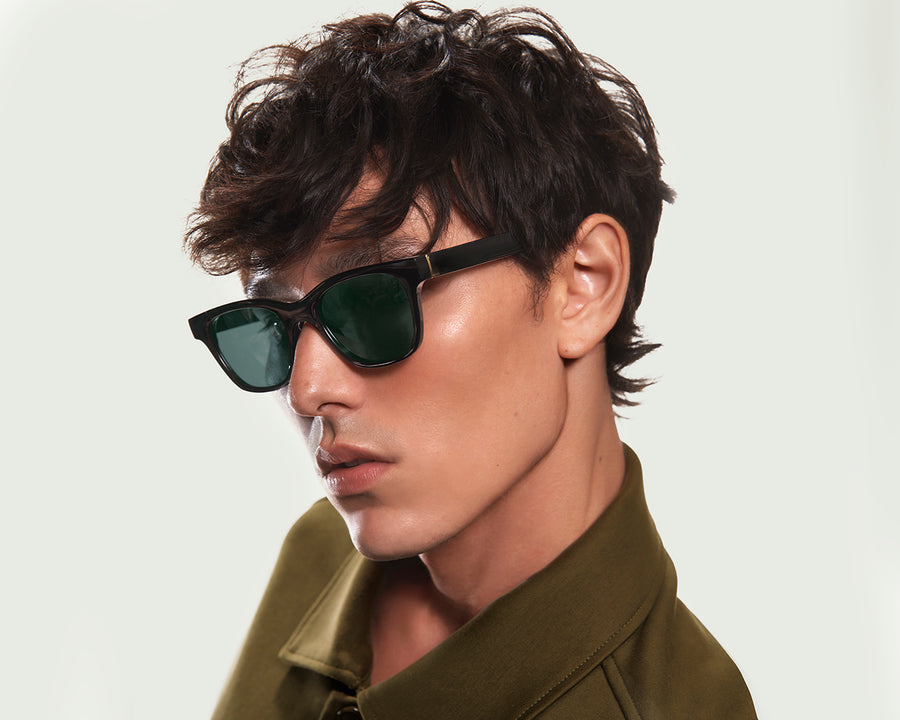 men Theo Sunglasses square green recycled polyester