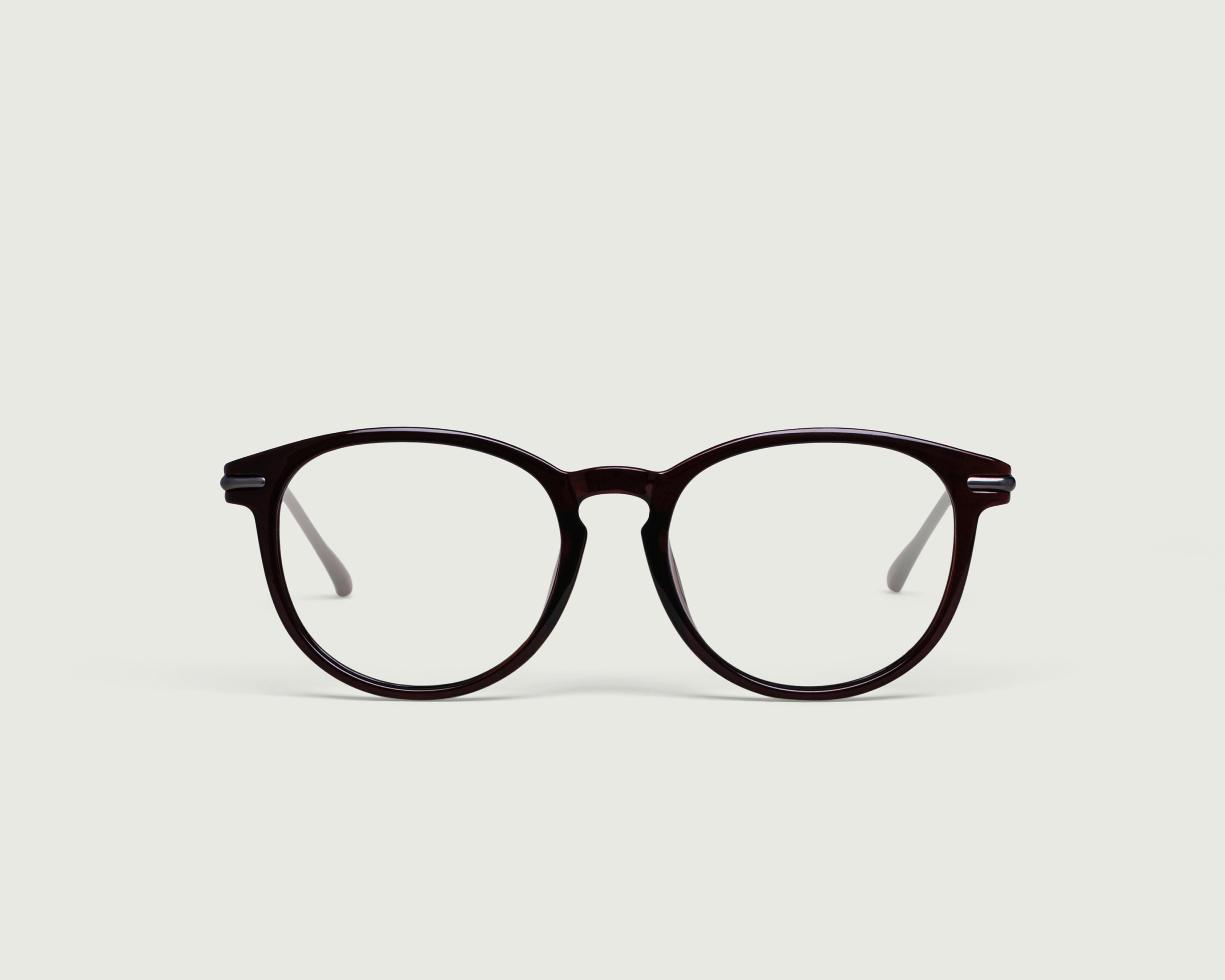 Mahogany::Morgan Eyeglasses round red plastic front (6661100109878)