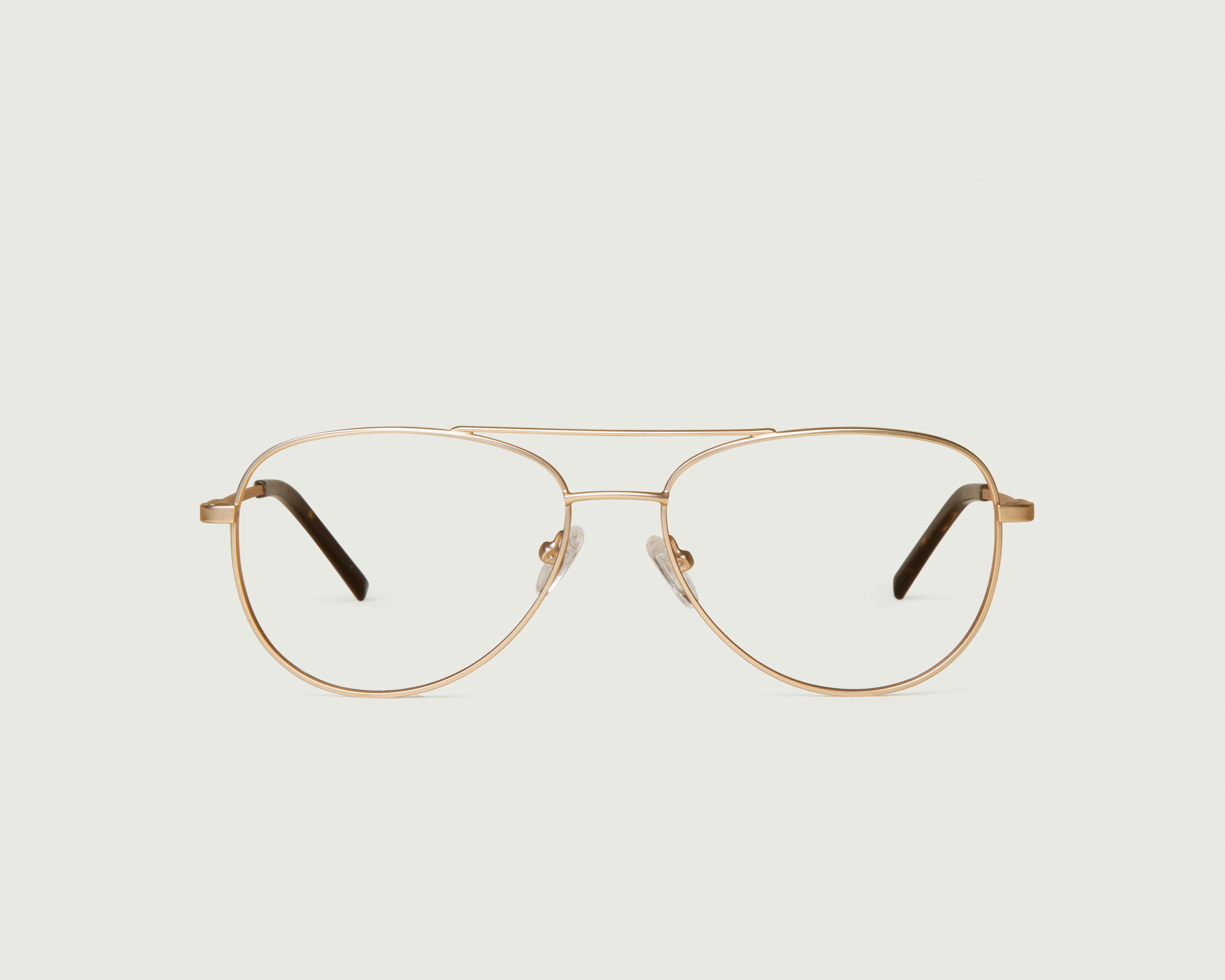 Matte Gold::Dev Anti-Radiation Glasses pilot green recycled polyester front