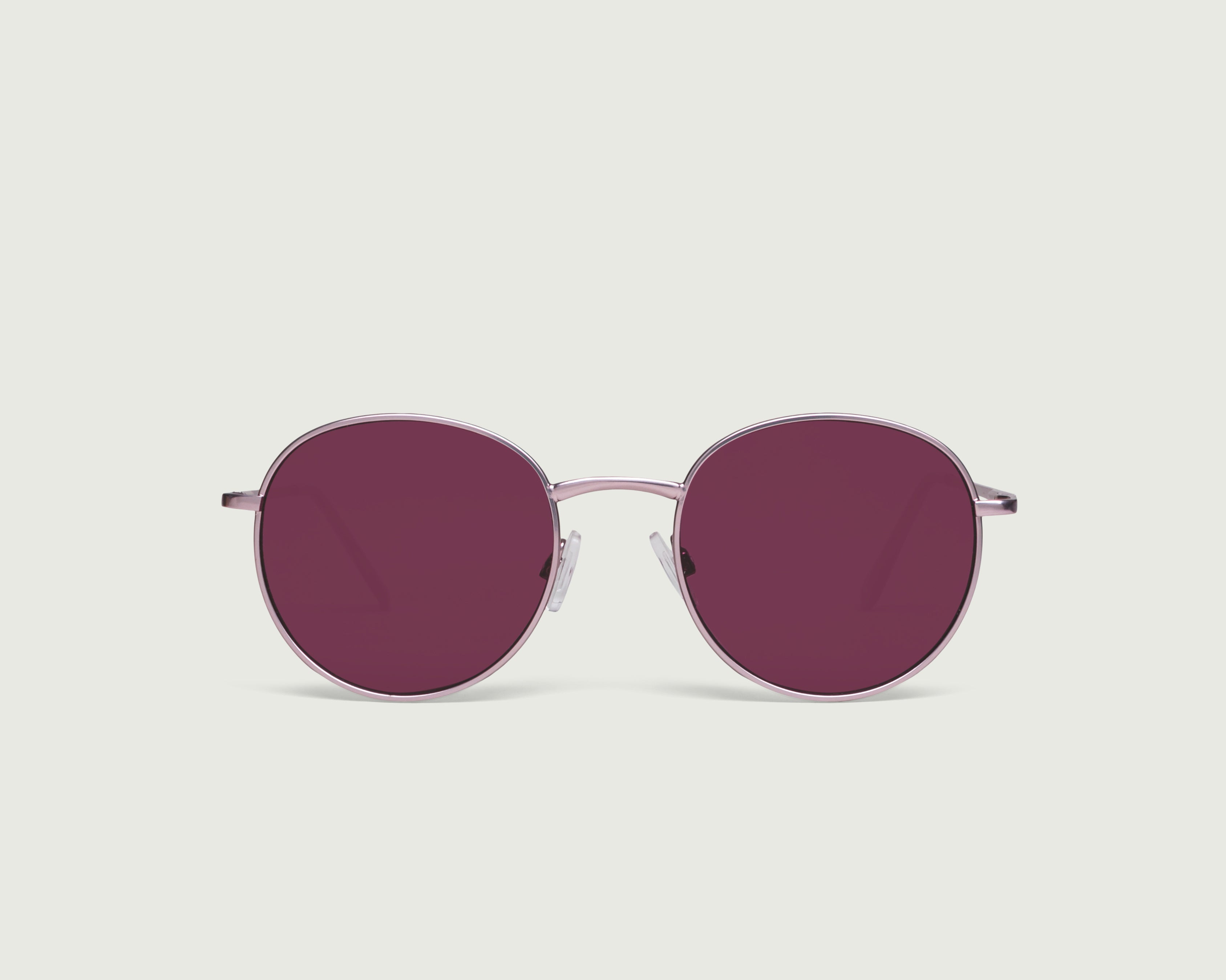 Plum::Jett Sunglasses round pink metal front (4687762260022)