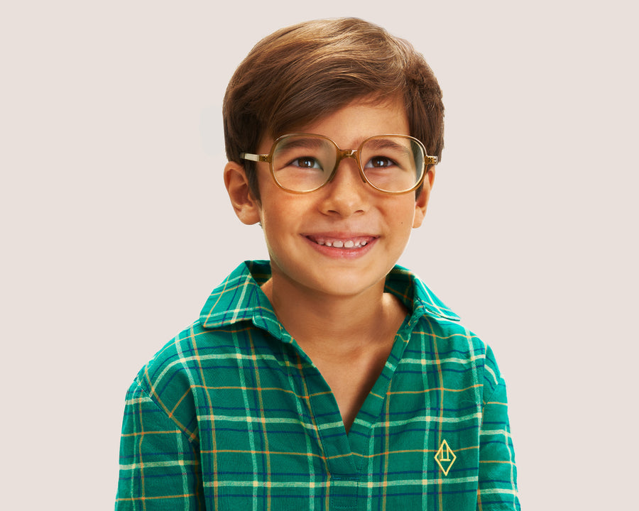 men Quinn Kids Anti-Radiation Glasses round brown recycled polyester