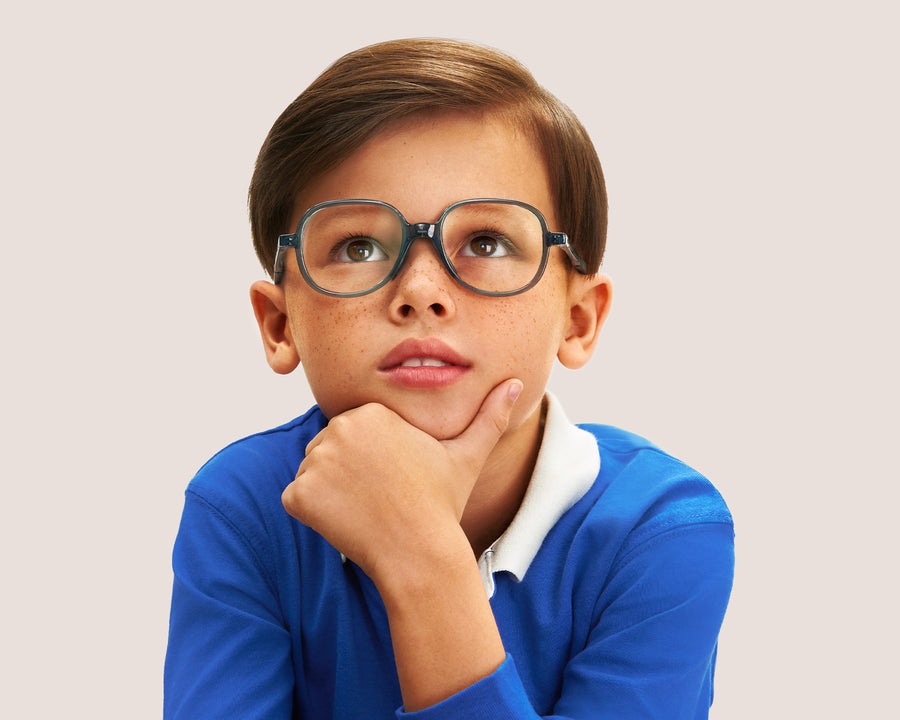 men Quinn Kids Anti-Radiation Glasses round blue recycled polyester