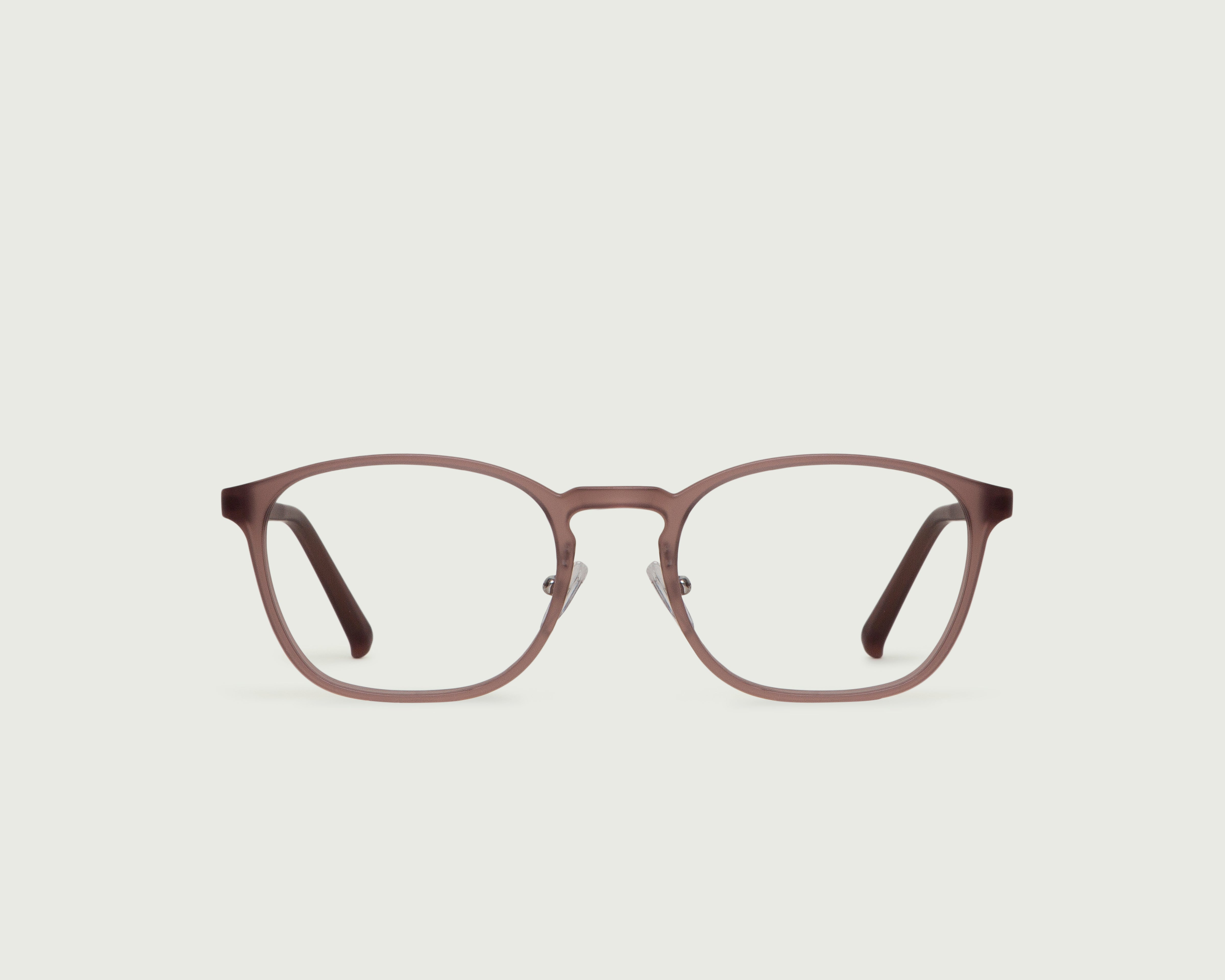 Matte Raisin::Columbus Wide Eyeglasses square brown castor seed front