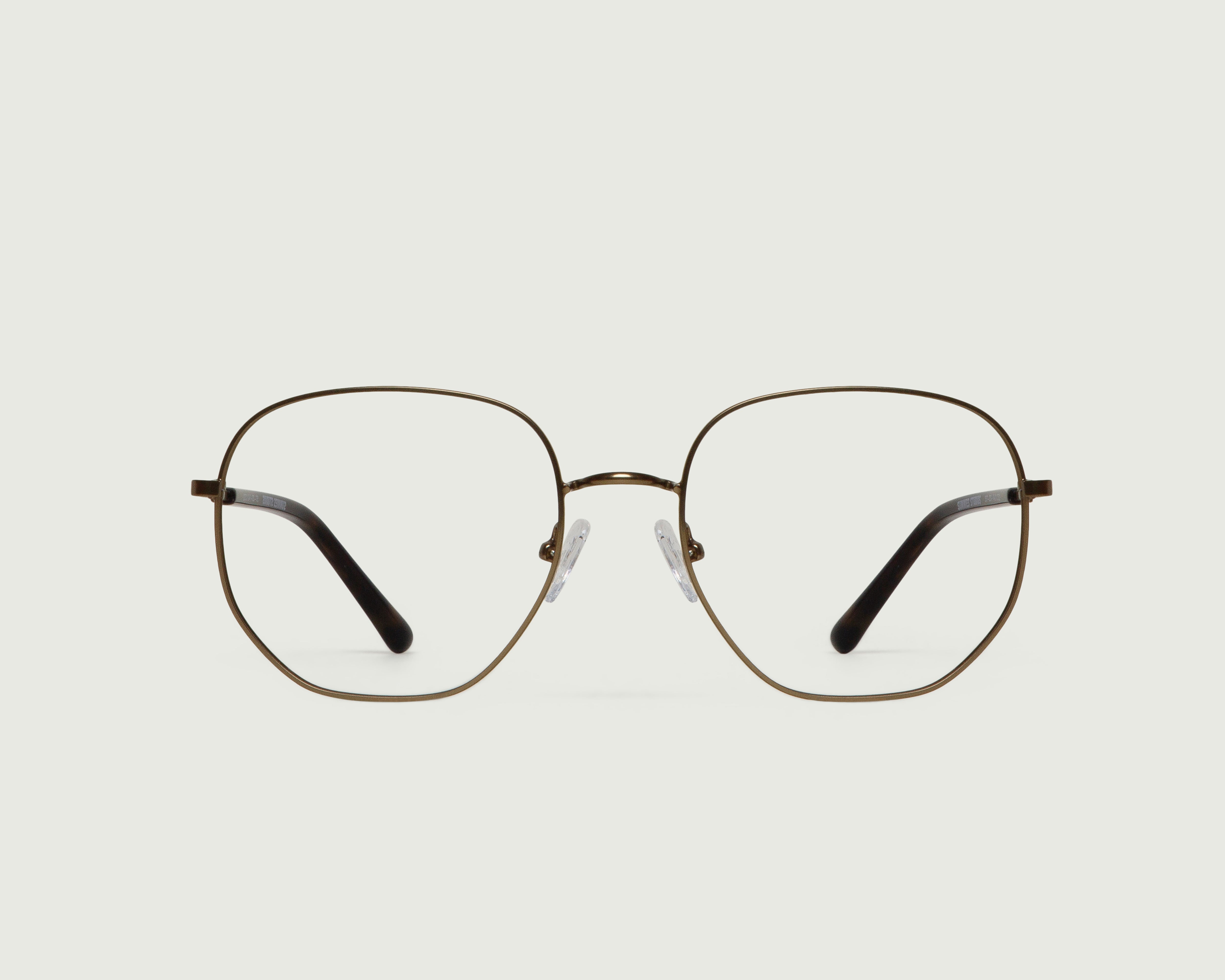 Rye::Marcel+ Wide Eyeglasses square brown metal front