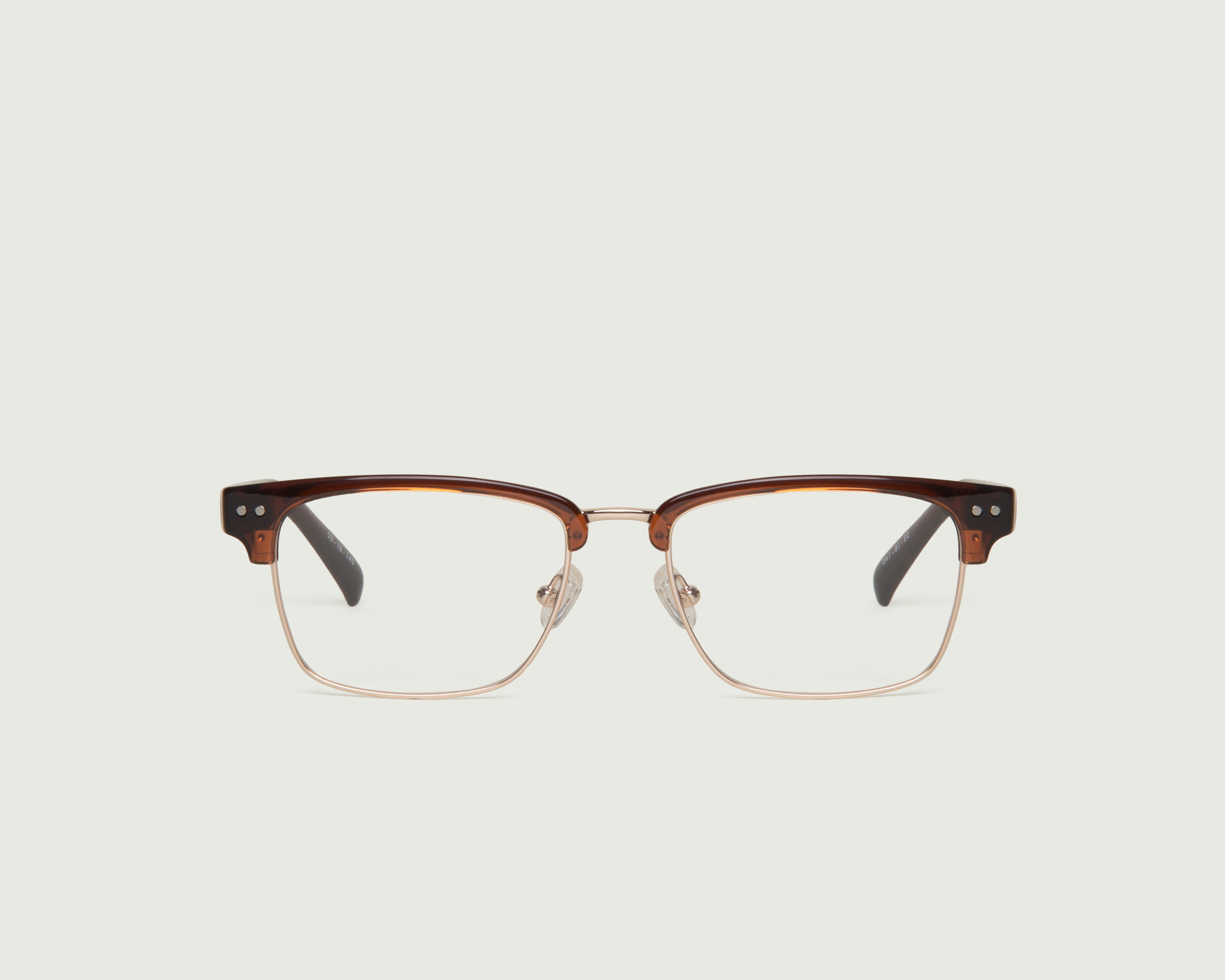 Root Beer::Barragan Eyeglasses browline brown plastic front