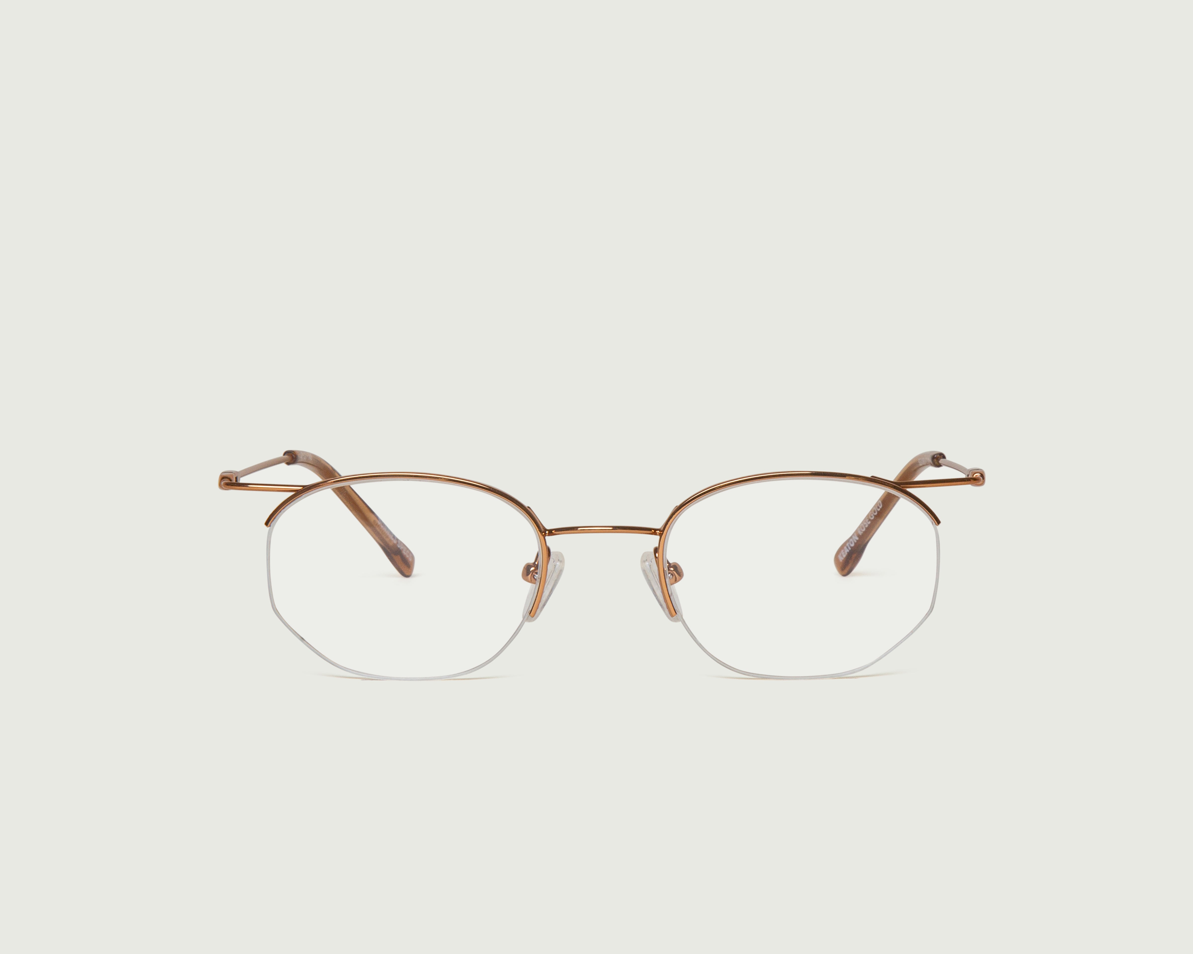 Rose Gold::Keaton Eyeglasses round pink metal front