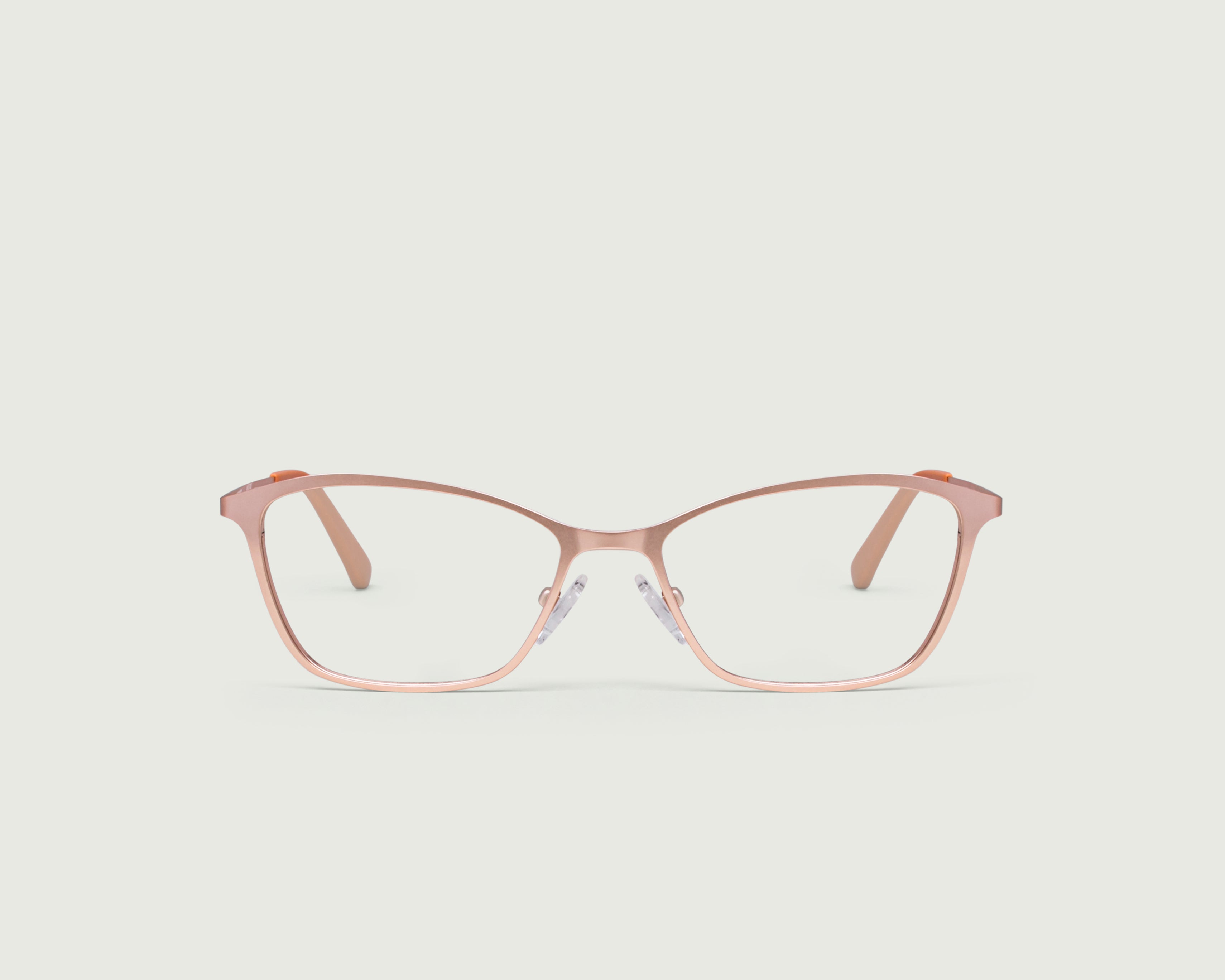 Rose-Gold::Brae Anti-Radiation Glasses rectangle pink metal front