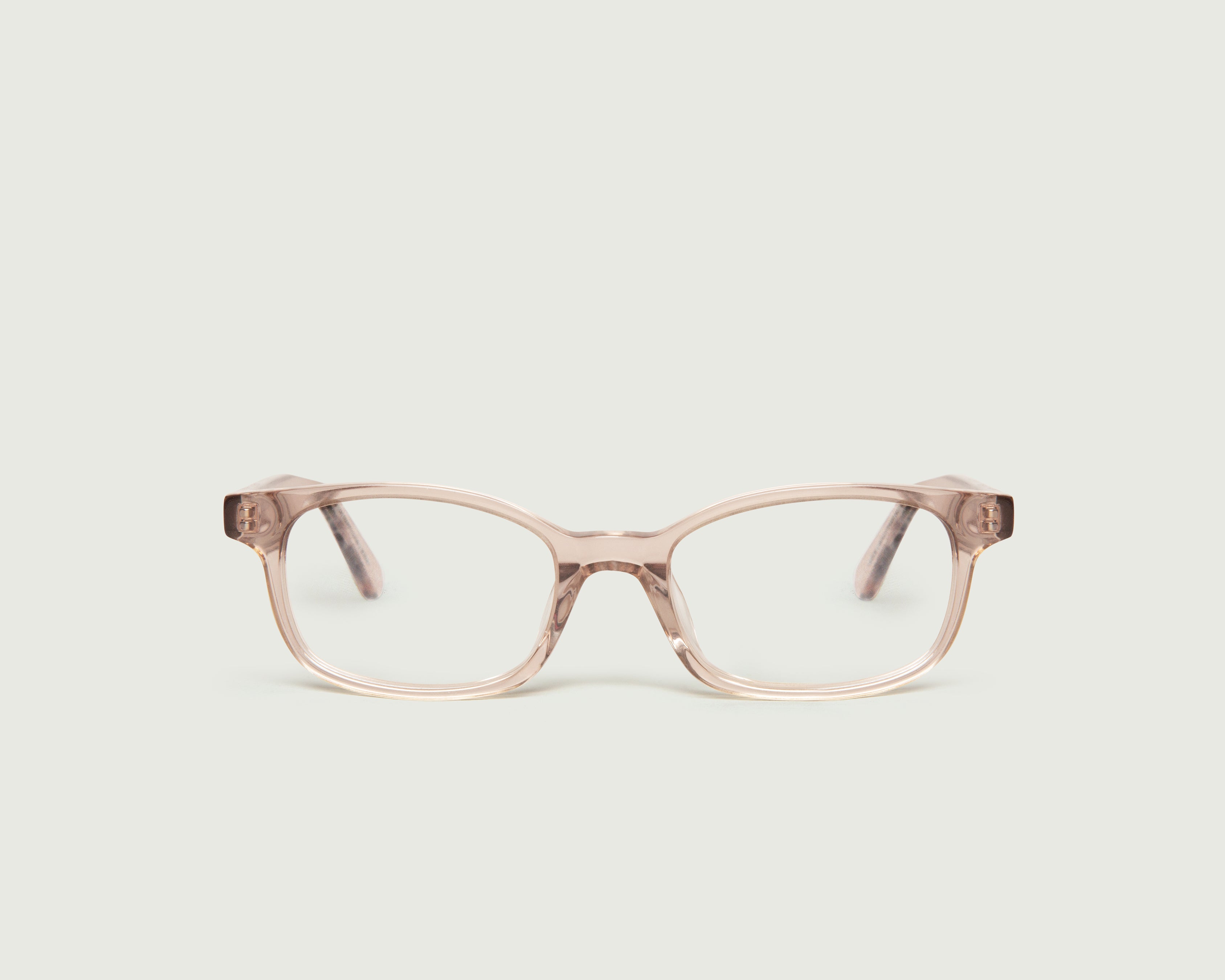 Rose Taupe::Olson Eyeglasses rectangle pink acetate front