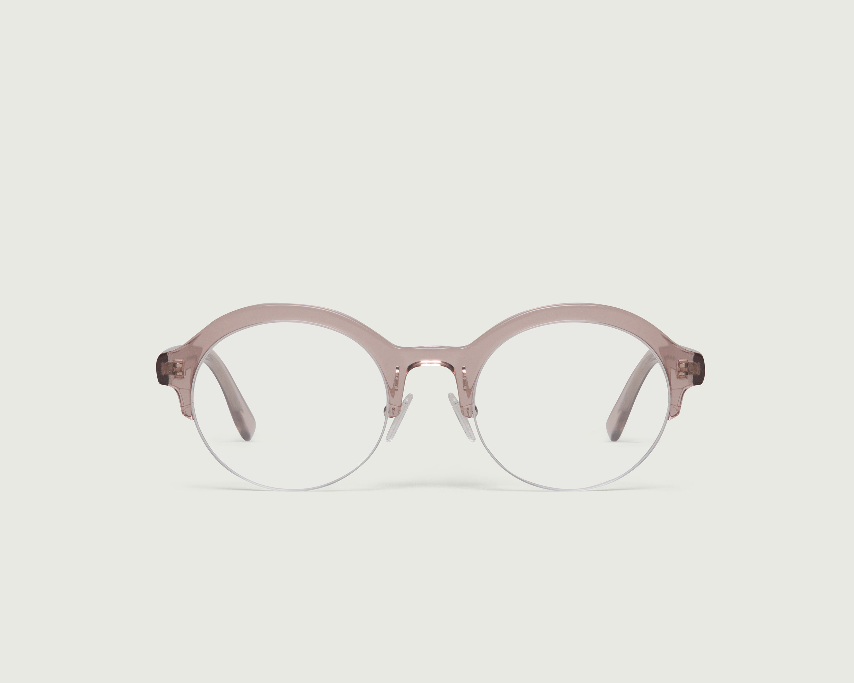 Rose Taupe::Linus Eyeglasses round pink acetate front (4687756984374)