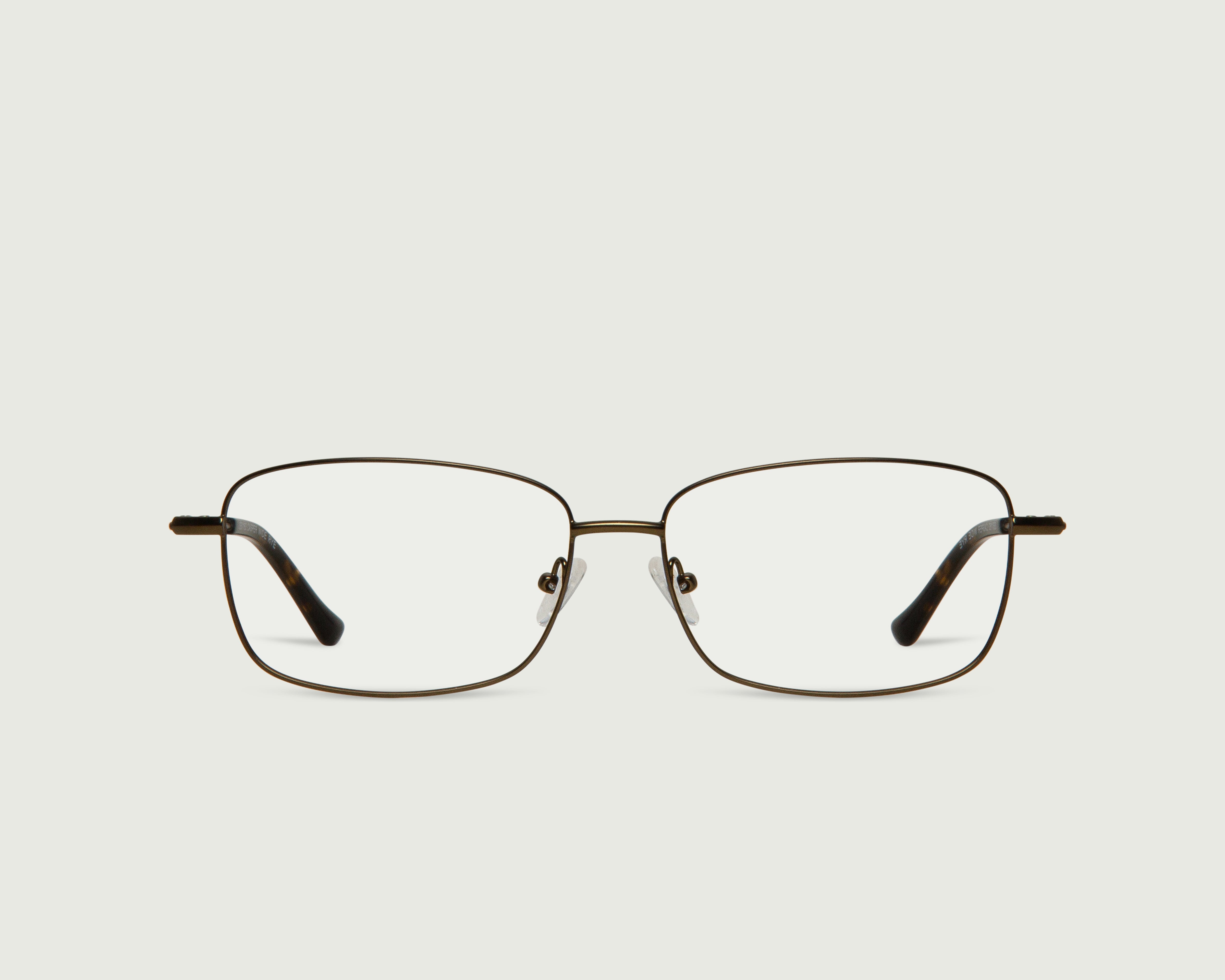 Rye::Casper Wide Eyeglasses rectangle brown metal front
