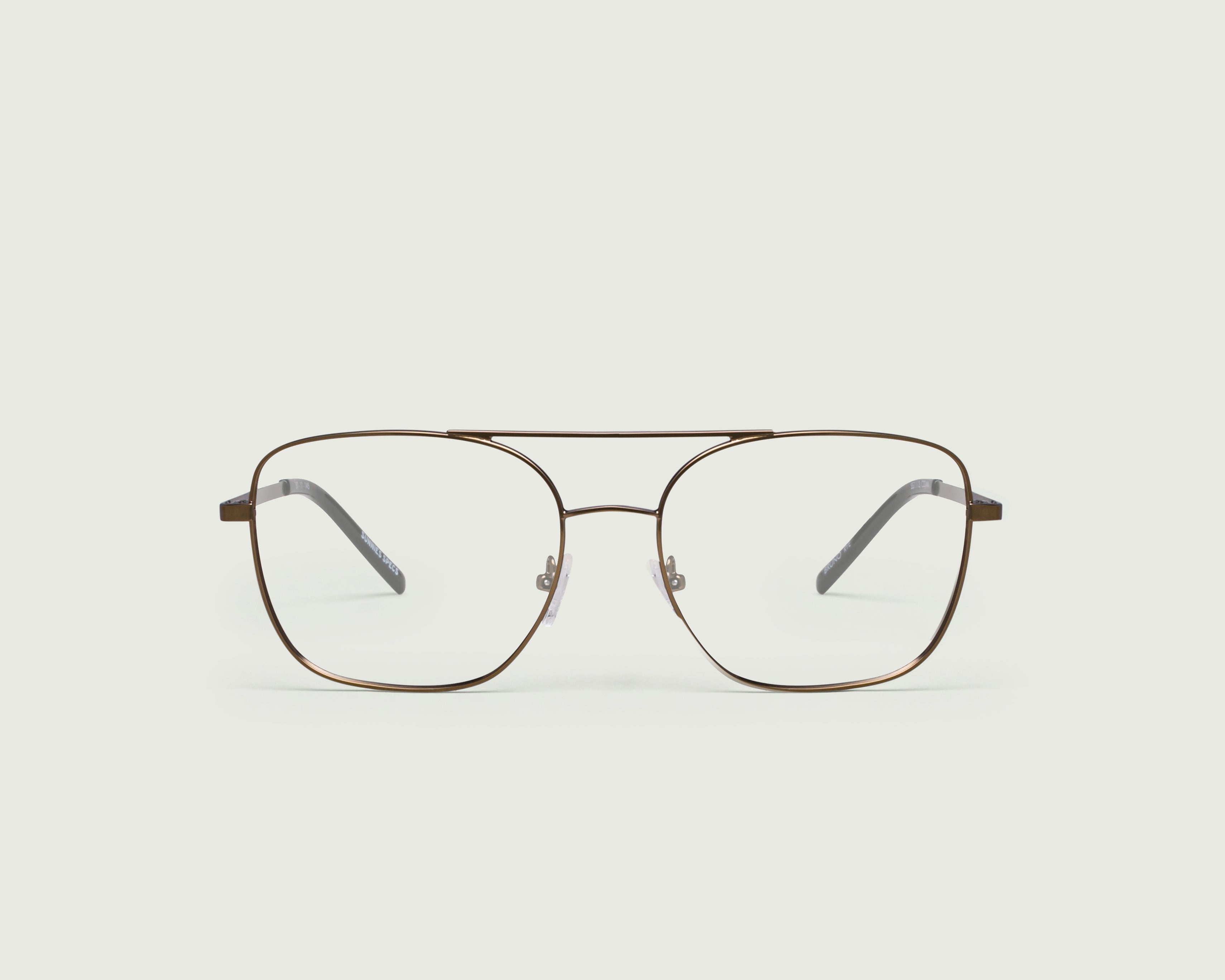Rye::Bruno Eyeglasses pilot brown metal front (4687757377590)
