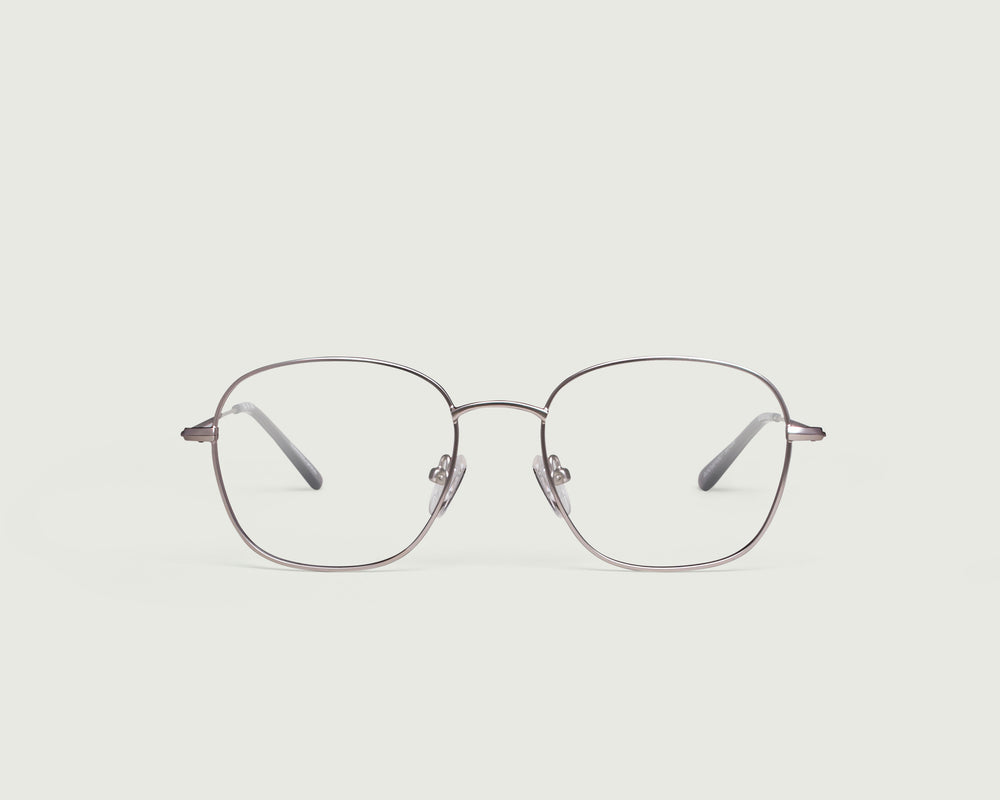 Silver::Roosevelt Eyeglasses square gray metal front (4687758360630)