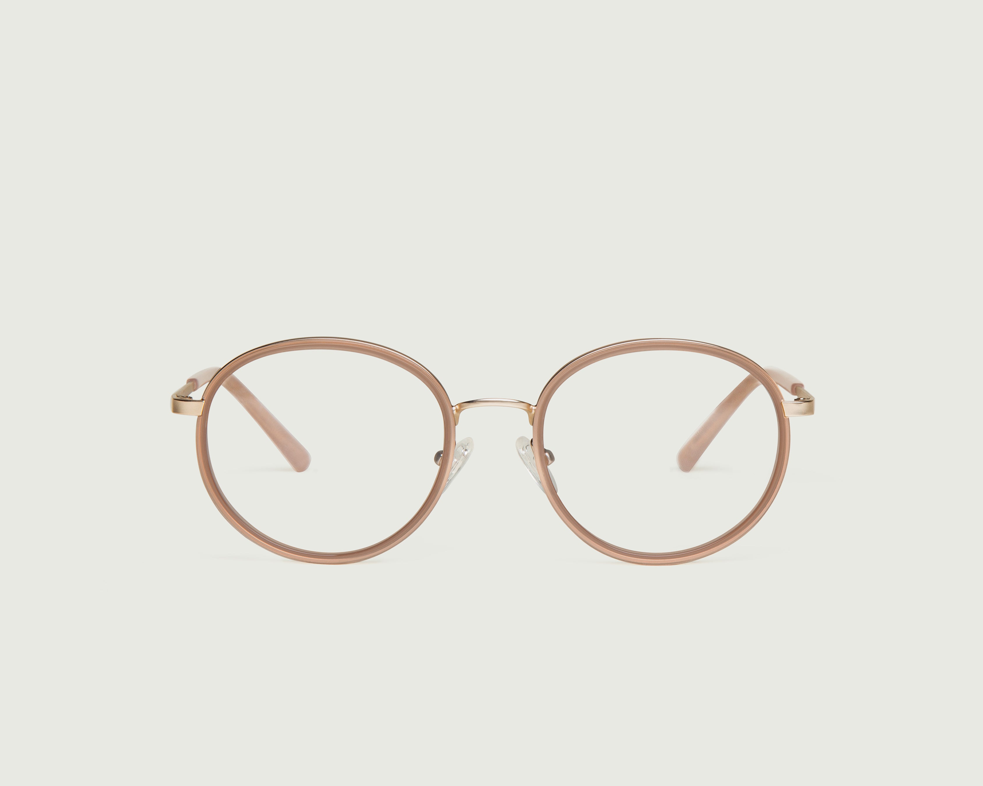 Toasted Peach::Alvaro Eyeglasses round nude metal front