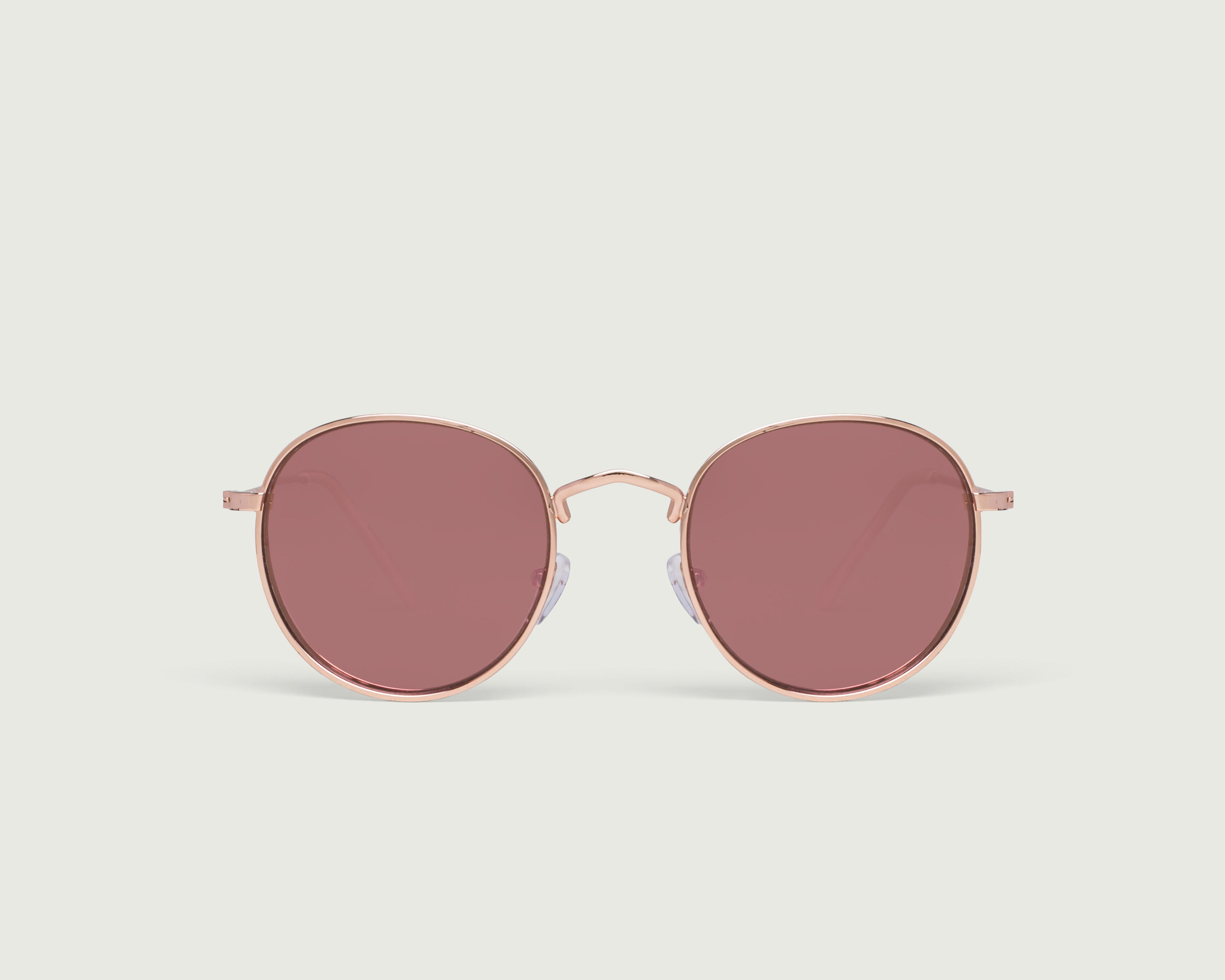 Rosegold::Winona Sunglasses round pink metal front