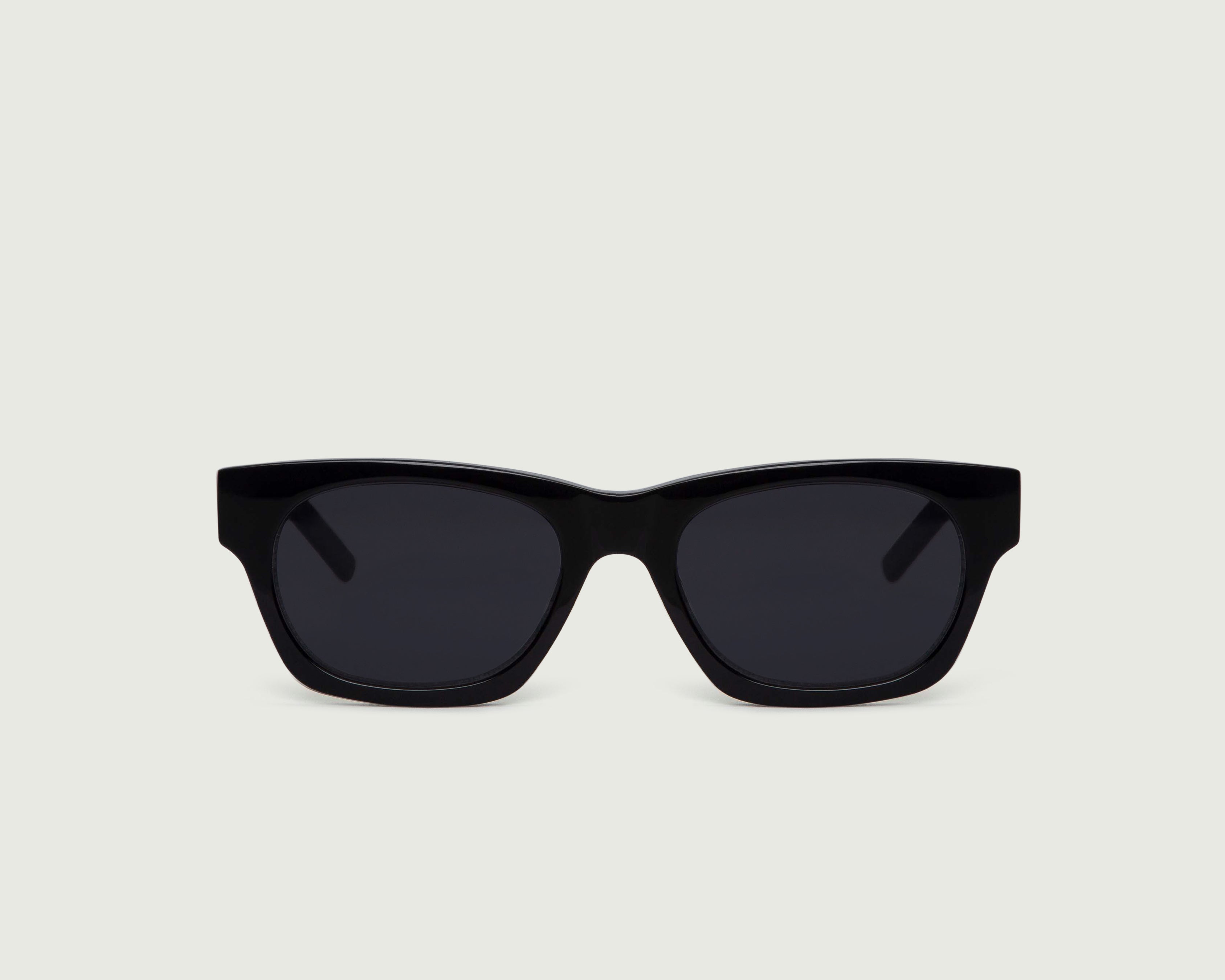 Black Polarized::Wolf Sunglasses rectangle black bioacetate front