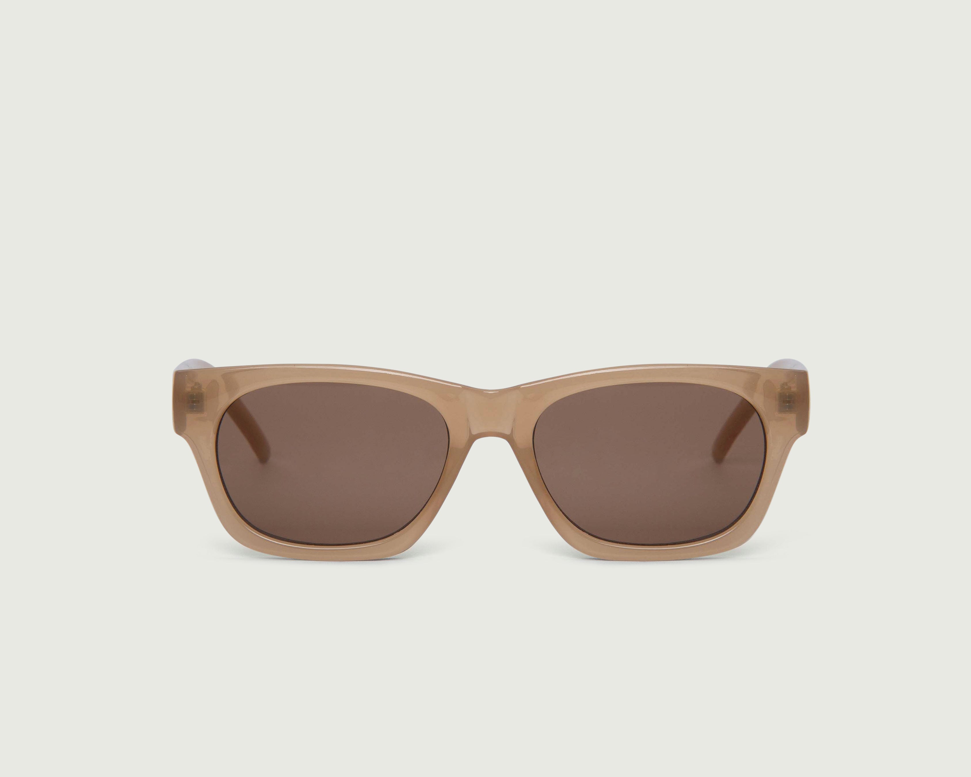 Cantaloupe::Wolf Sunglasses rectangle brown recycled polyester front (6755485188150)