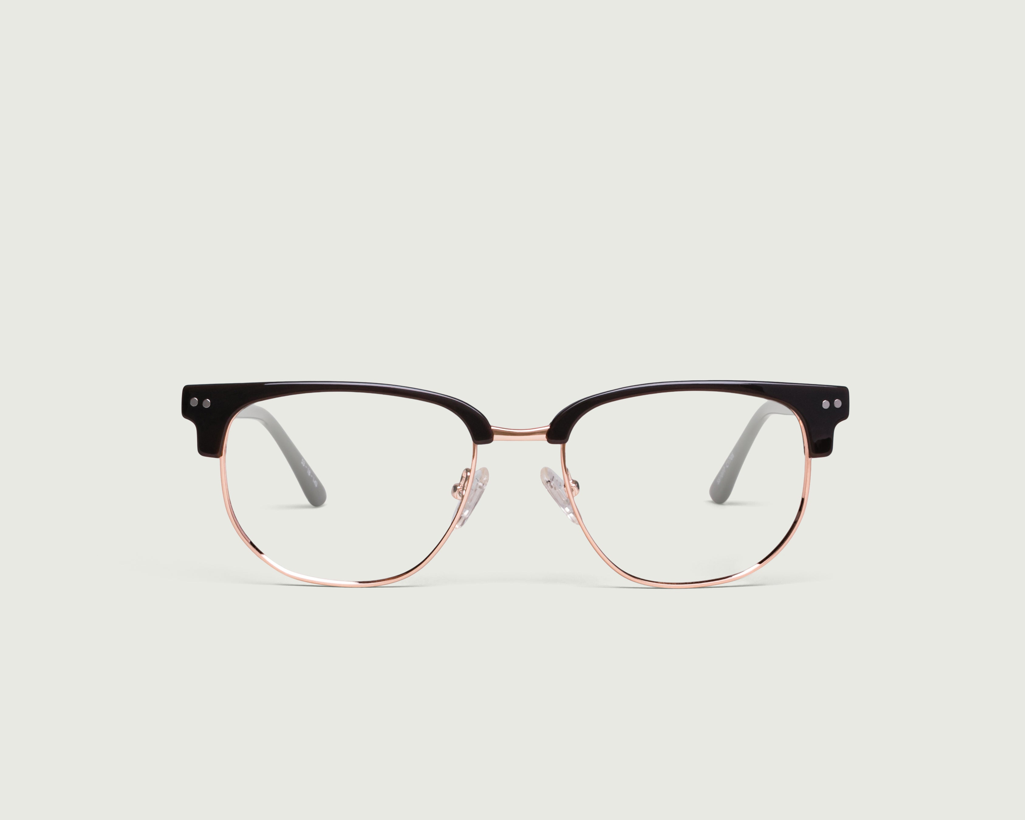 Walnut::Madison Eyeglasses browline brown plastic front (4687758065718)