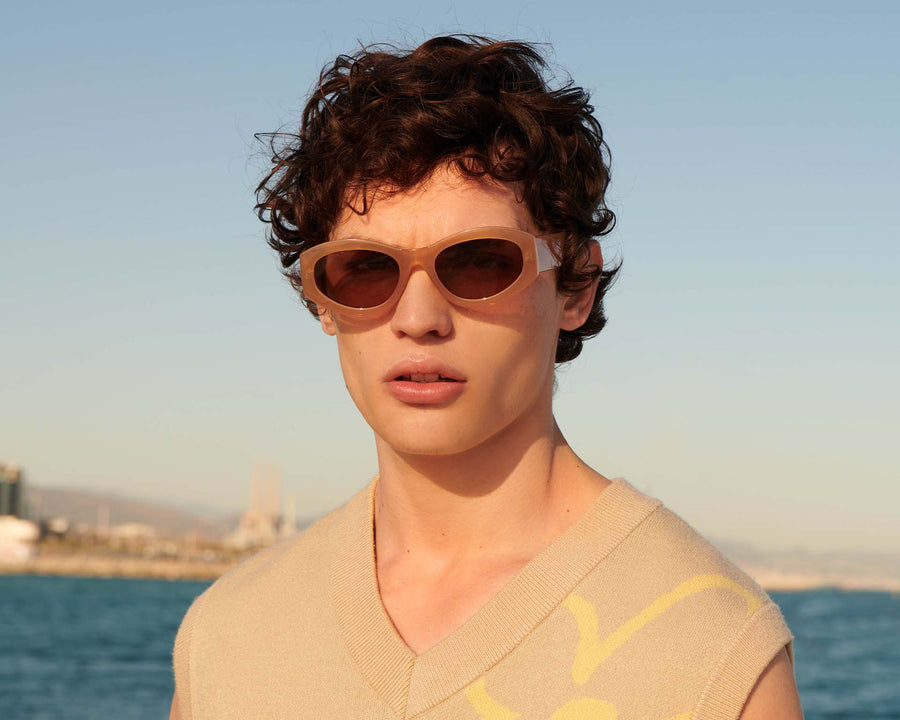 men Alba Sunglasses cat eye brown recycled polyester