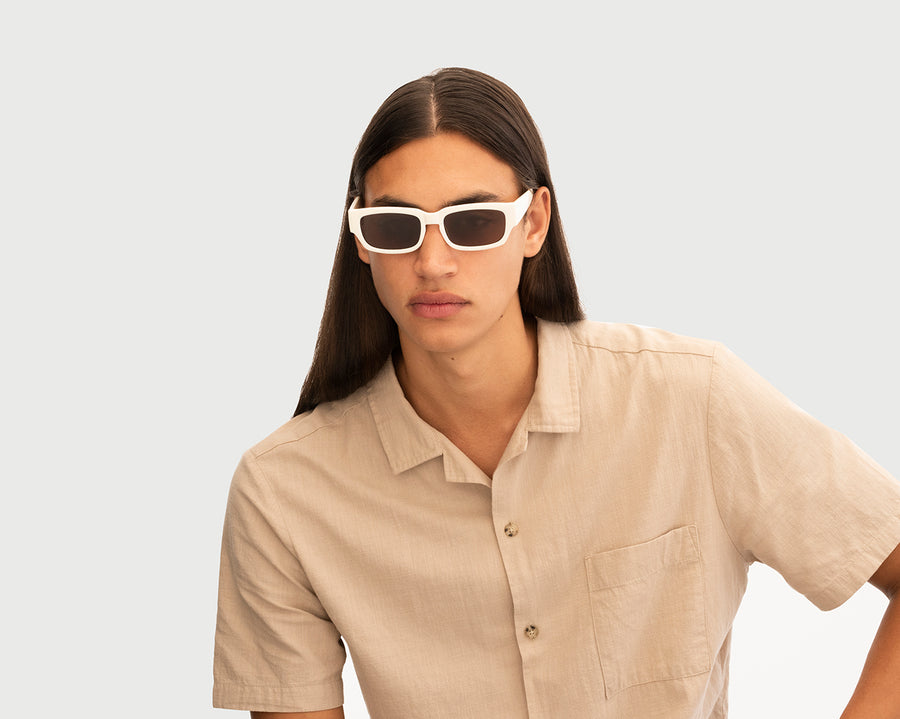 men Jarvis Sunglasses rectangle white plastic (4687760457782)