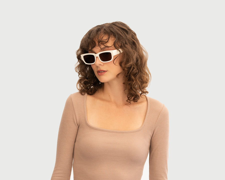 women Jarvis Sunglasses rectangle white plastic (4687760457782)