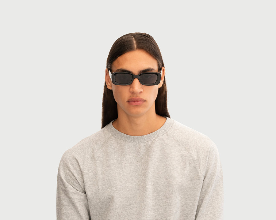 men Domino Sunglasses rectangle black plastic (6584637751350)