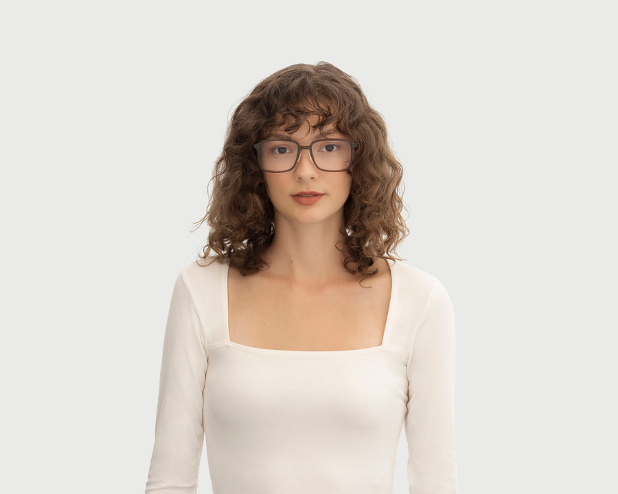 women Dex Eyeglasses square black acetate