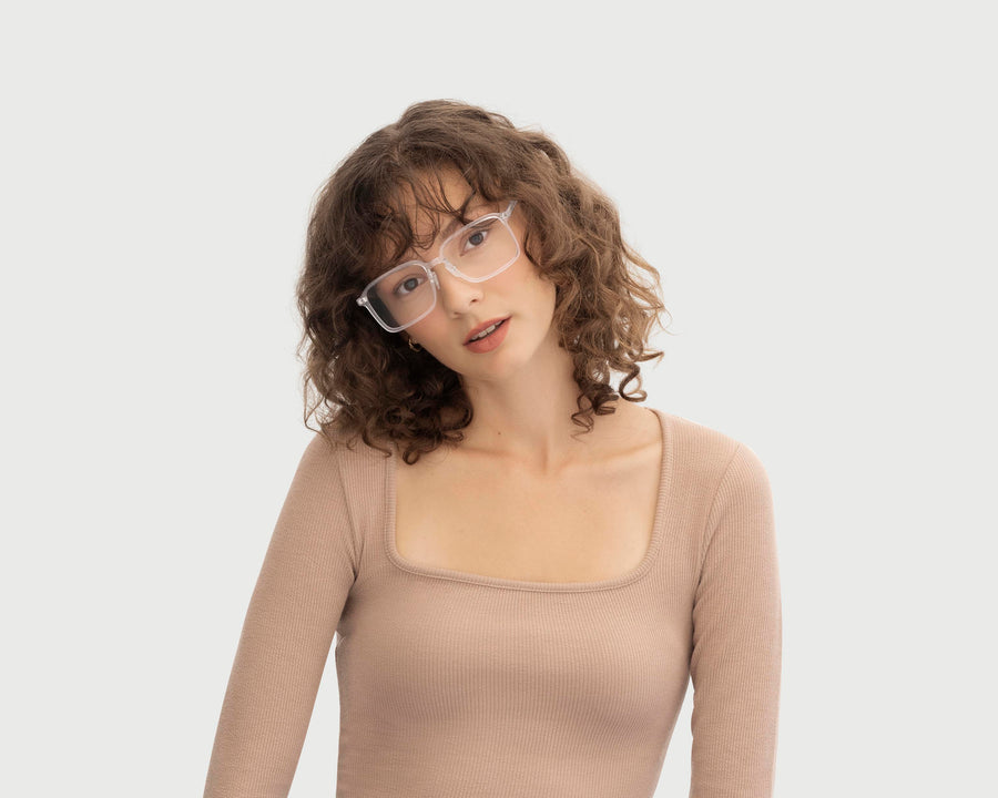 women Dex+ Eyeglasses square clear plastic (6537635594294)