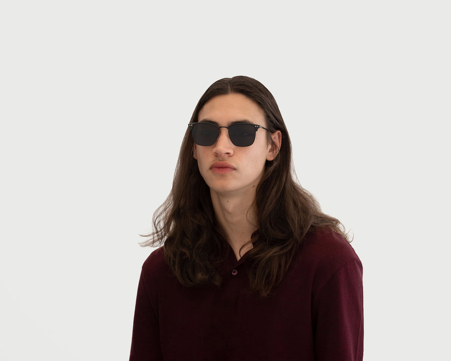 men Bastian Sunglasses browline black plastic metal (4687761440822)