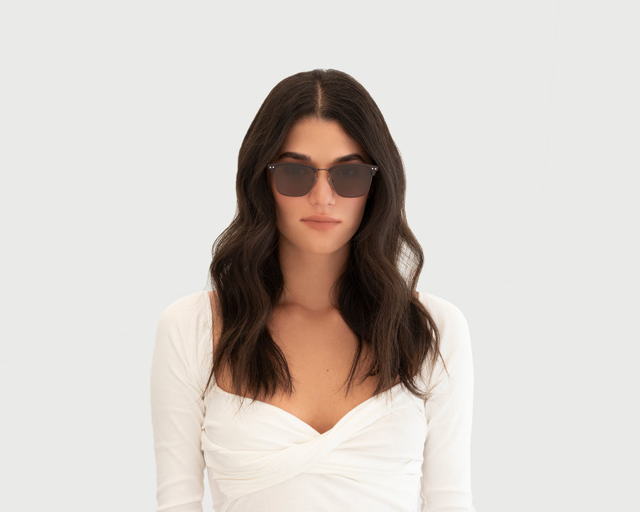 women Bastian Sunglasses browline brown plastic metal (4687761440822)