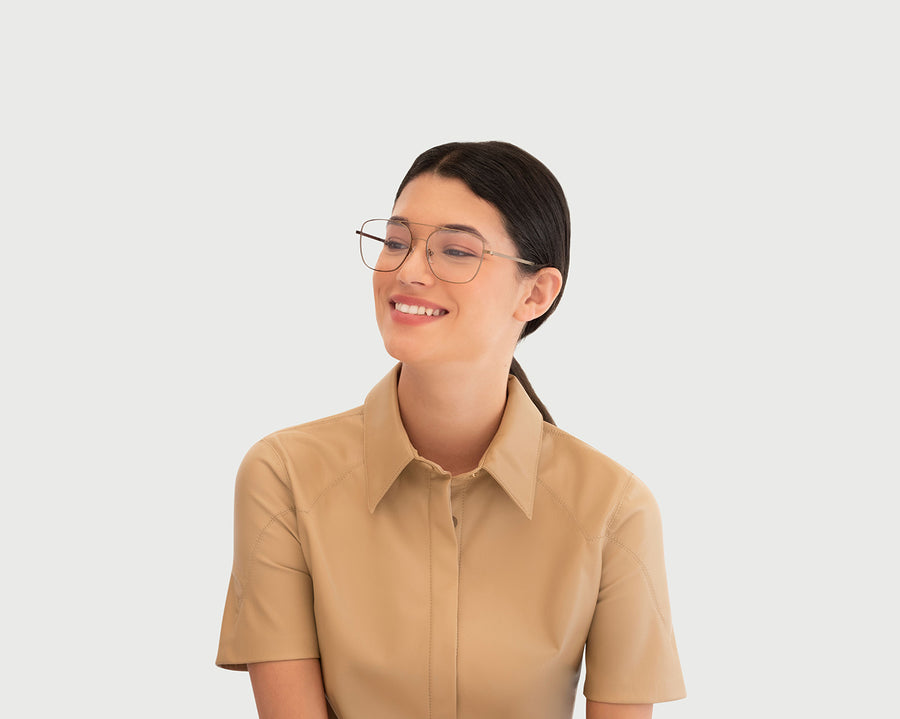 women Bruno Eyeglasses pilot brown metal (4687757377590)