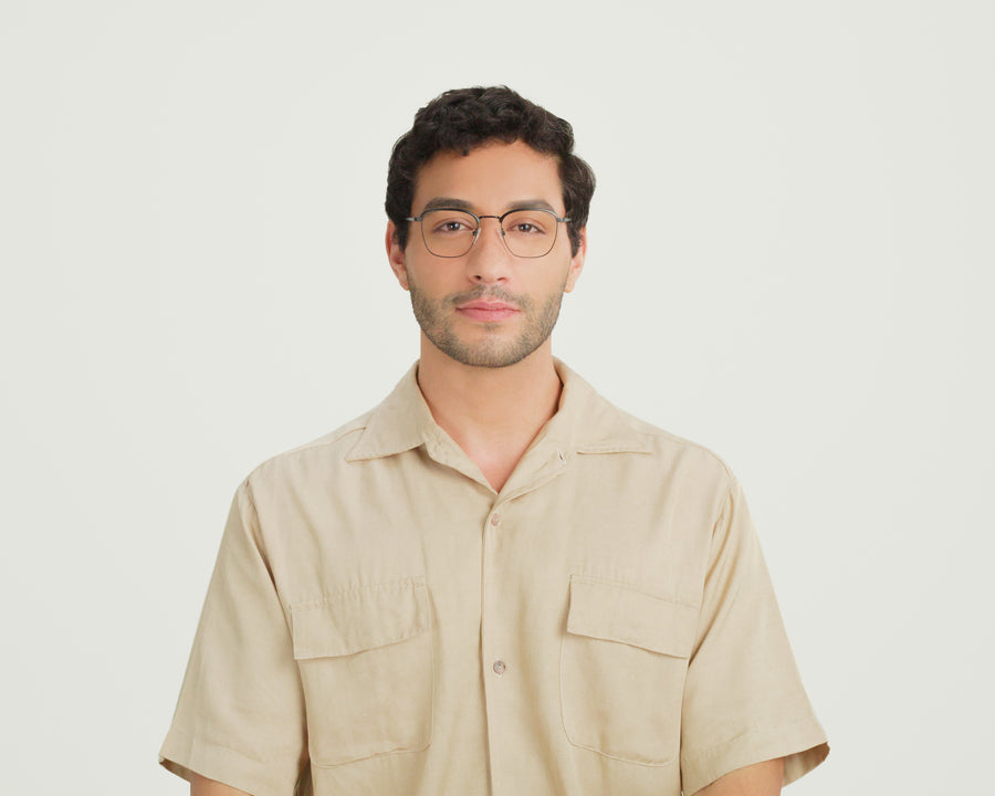 men Clyde Eyeglasses browline black metal (4917207040054)