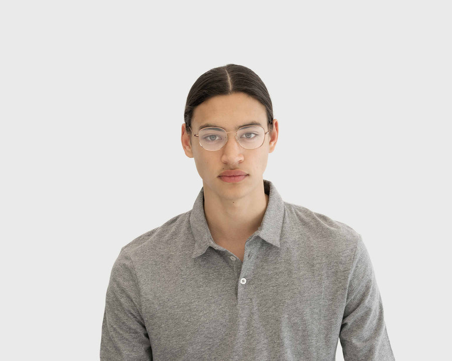 men Roosevelt Eyeglasses square gold metal (4687758360630)