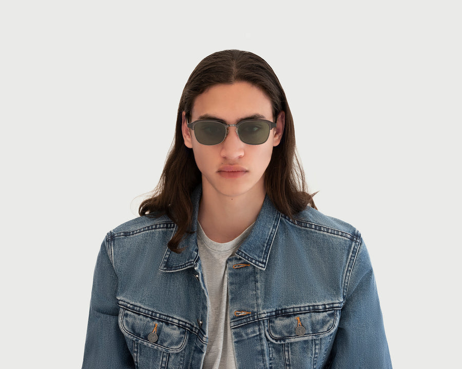 men Castro Sunglasses browline brown plastic metal (4687761768502)