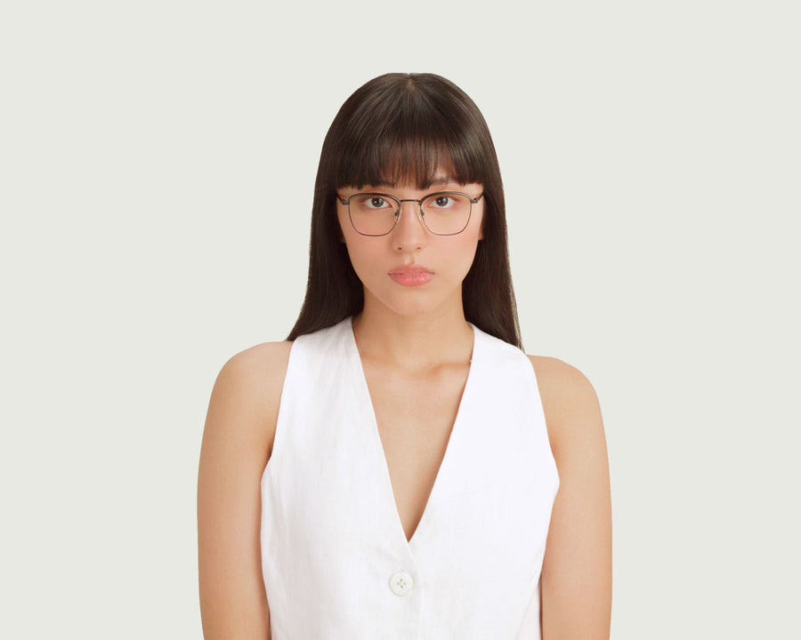 women Clyde Eyeglasses browline black metal (4917207040054)