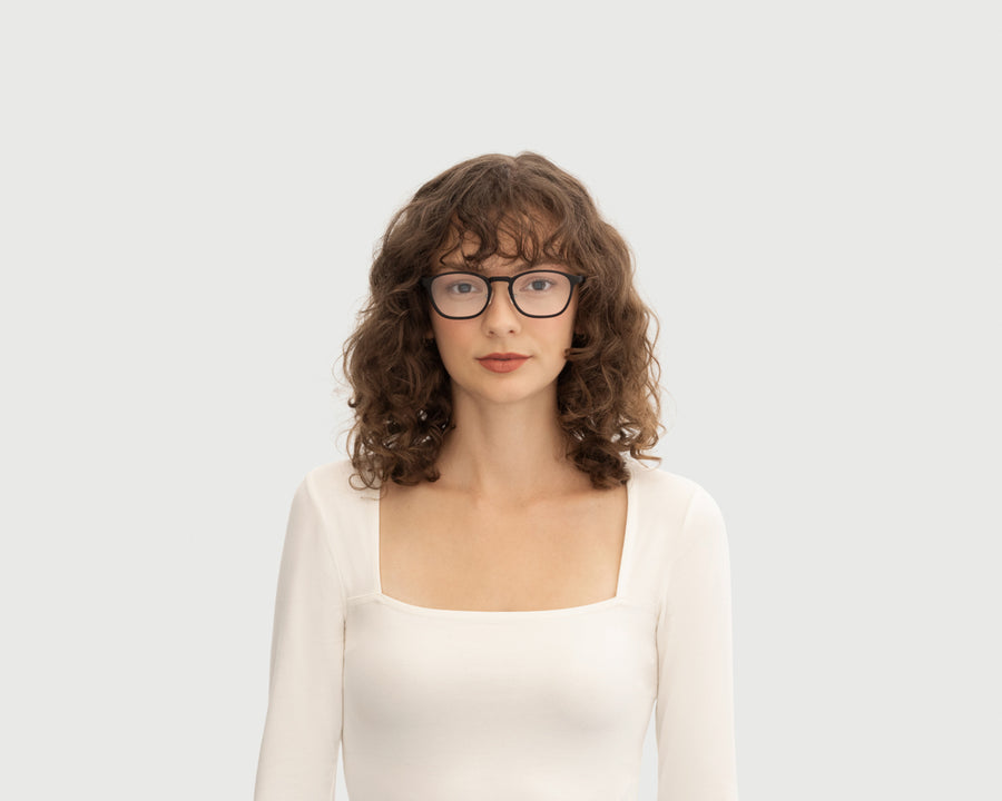 women Columbus Eyeglasses square black plastic (4687757869110)