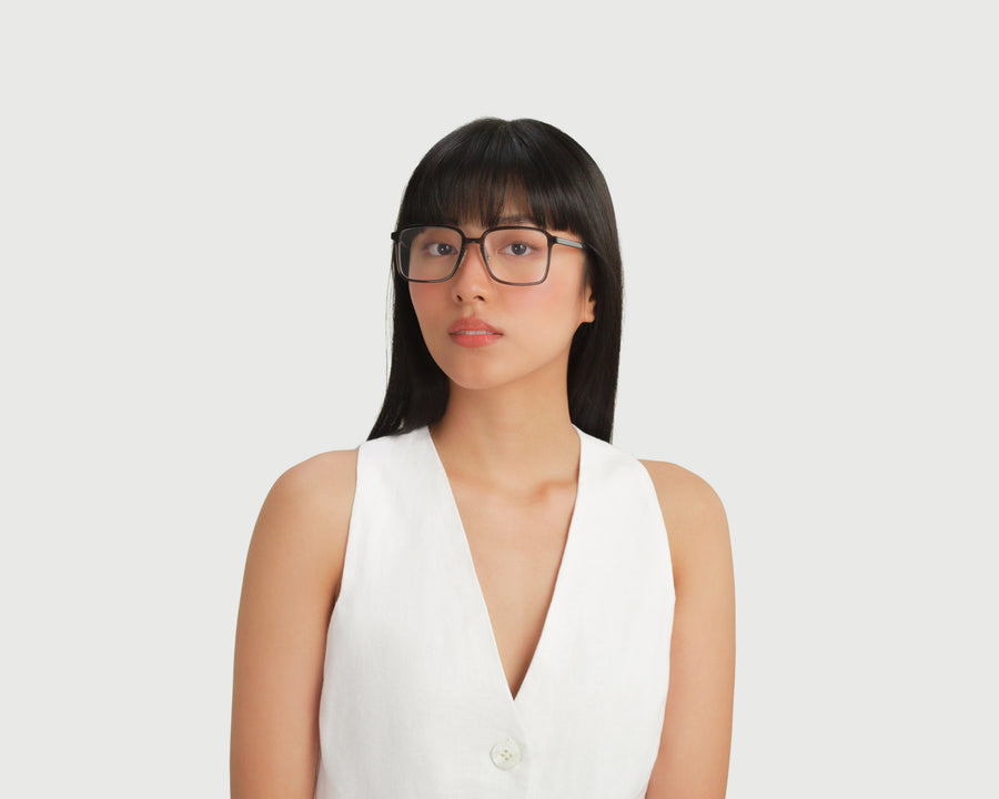 women Dex+ Eyeglasses square black acetate (6537635594294)