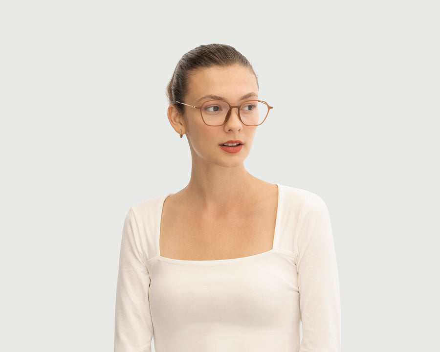 women Helsinki Eyeglasses square brown plastic (4687757180982)