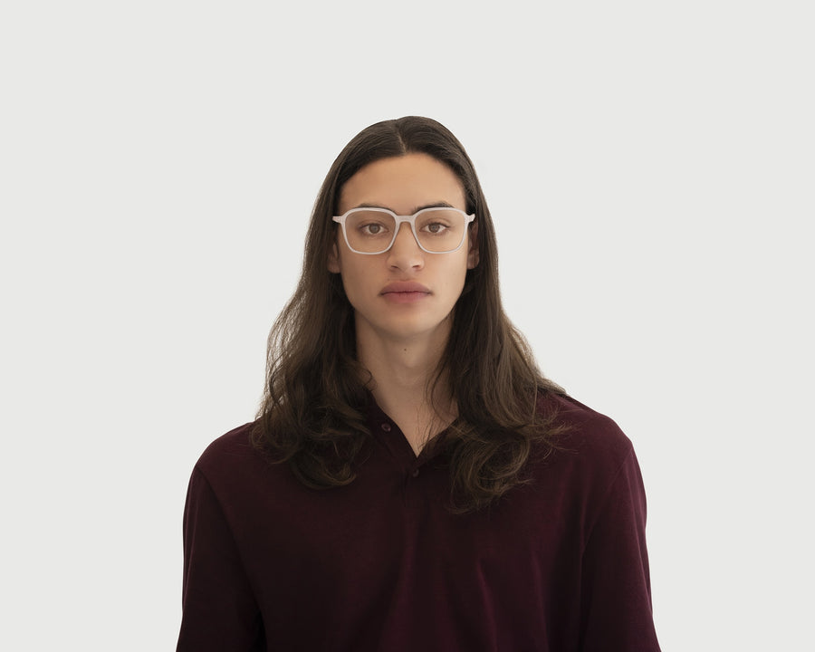 men Lazlo Anti-Radiation Glasses square white plastic (6627767681078)